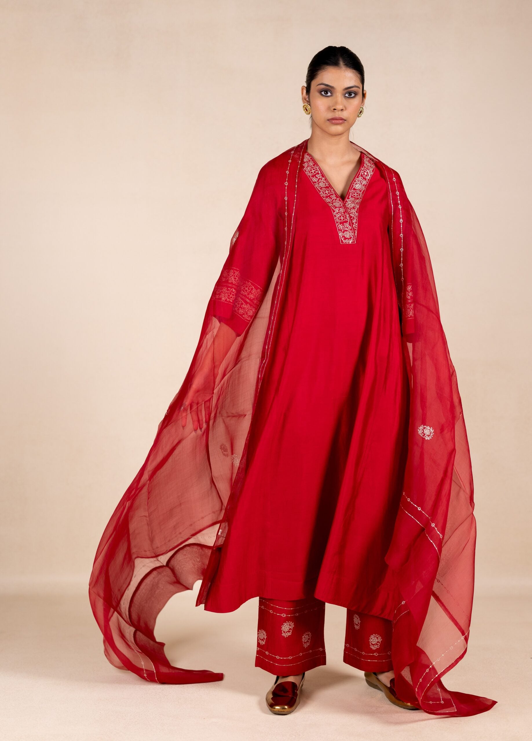 Rajrani Silk Kurta Set - Red