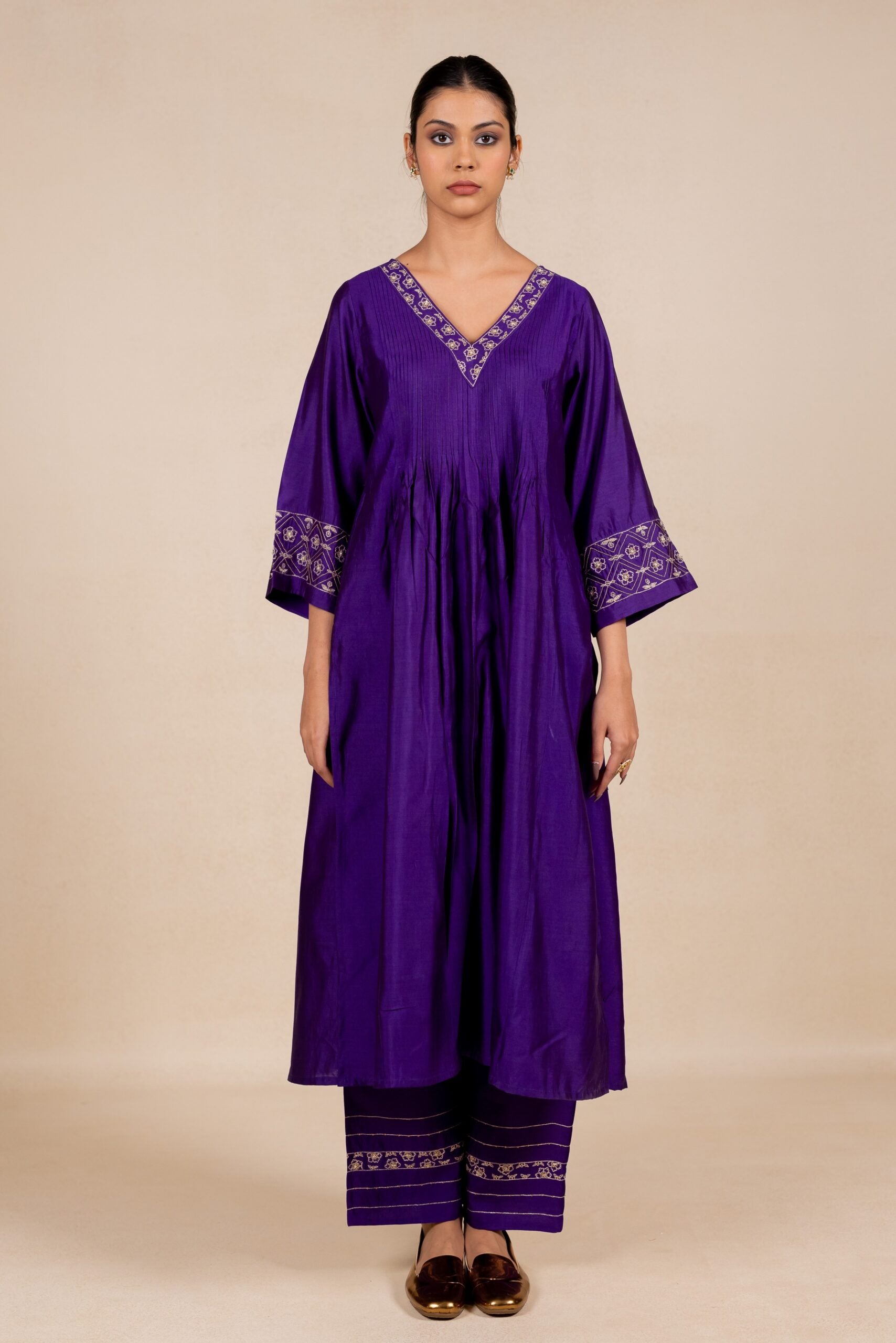 Chandrika Silk Kurta Set - Purple