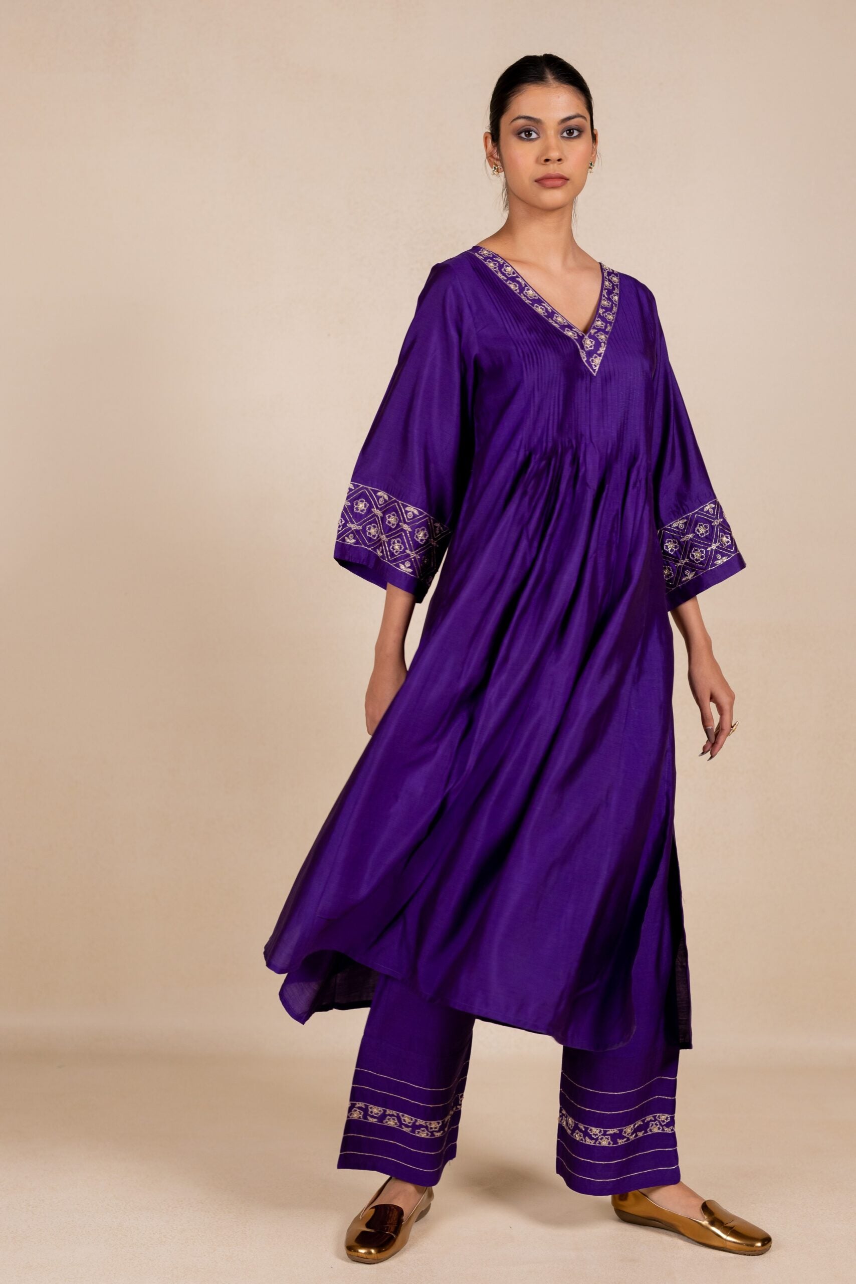 Chandrika Silk Kurta Set - Purple