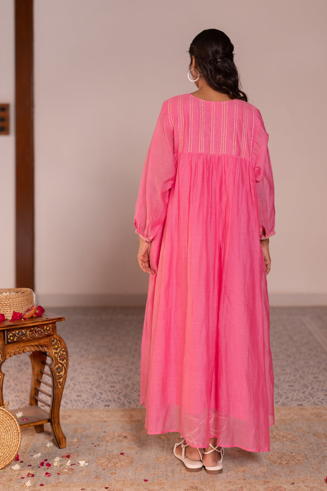 Drawstring frontknot dress