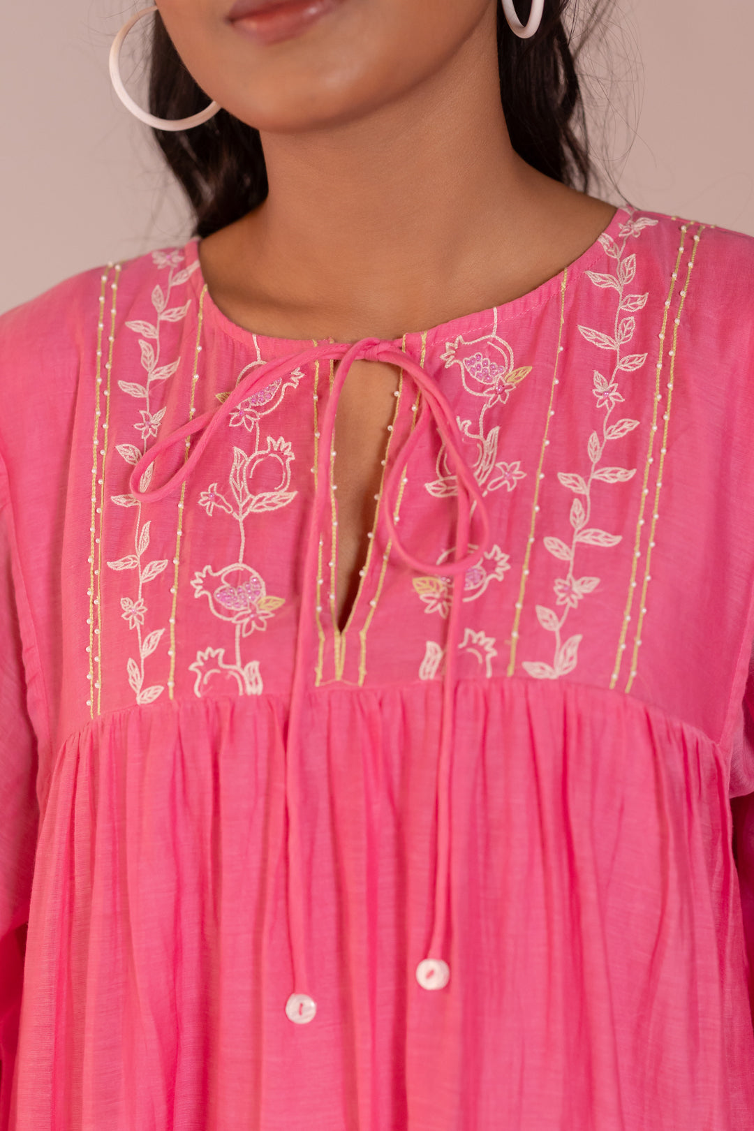 Drawstring frontknot dress