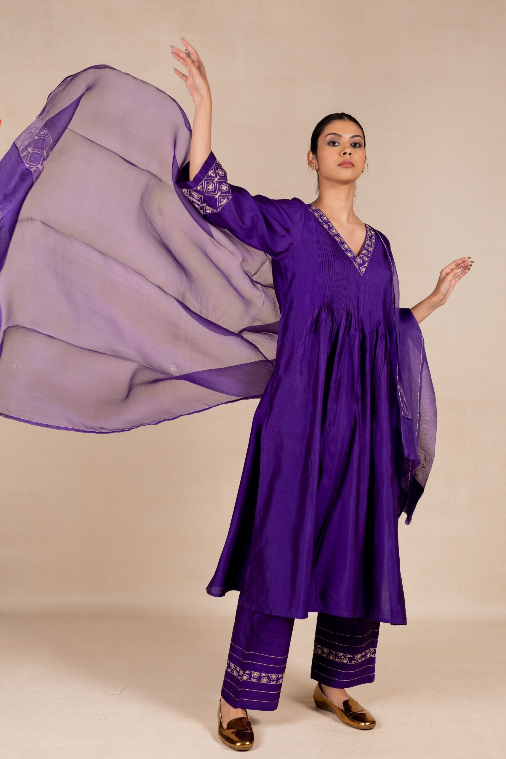 Chandrika Silk Kurta Set - Purple