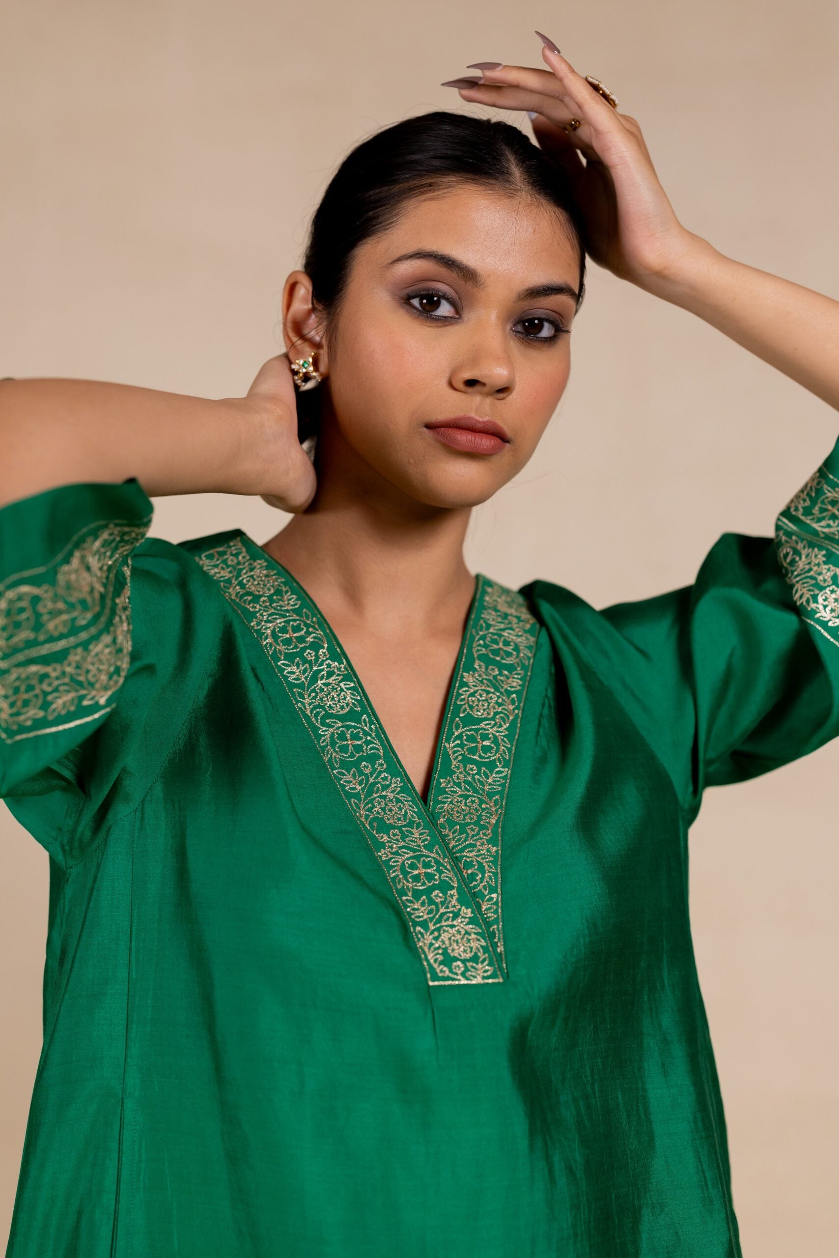Rajrani Embroidered Silk Kurta Set - Green