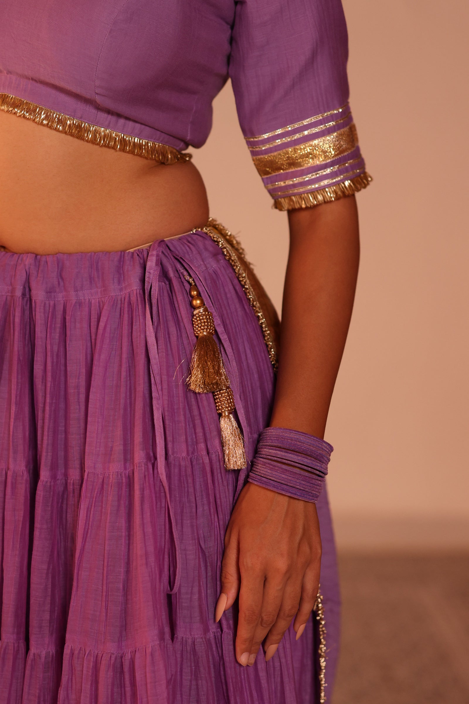 V-neck chanderi blouse