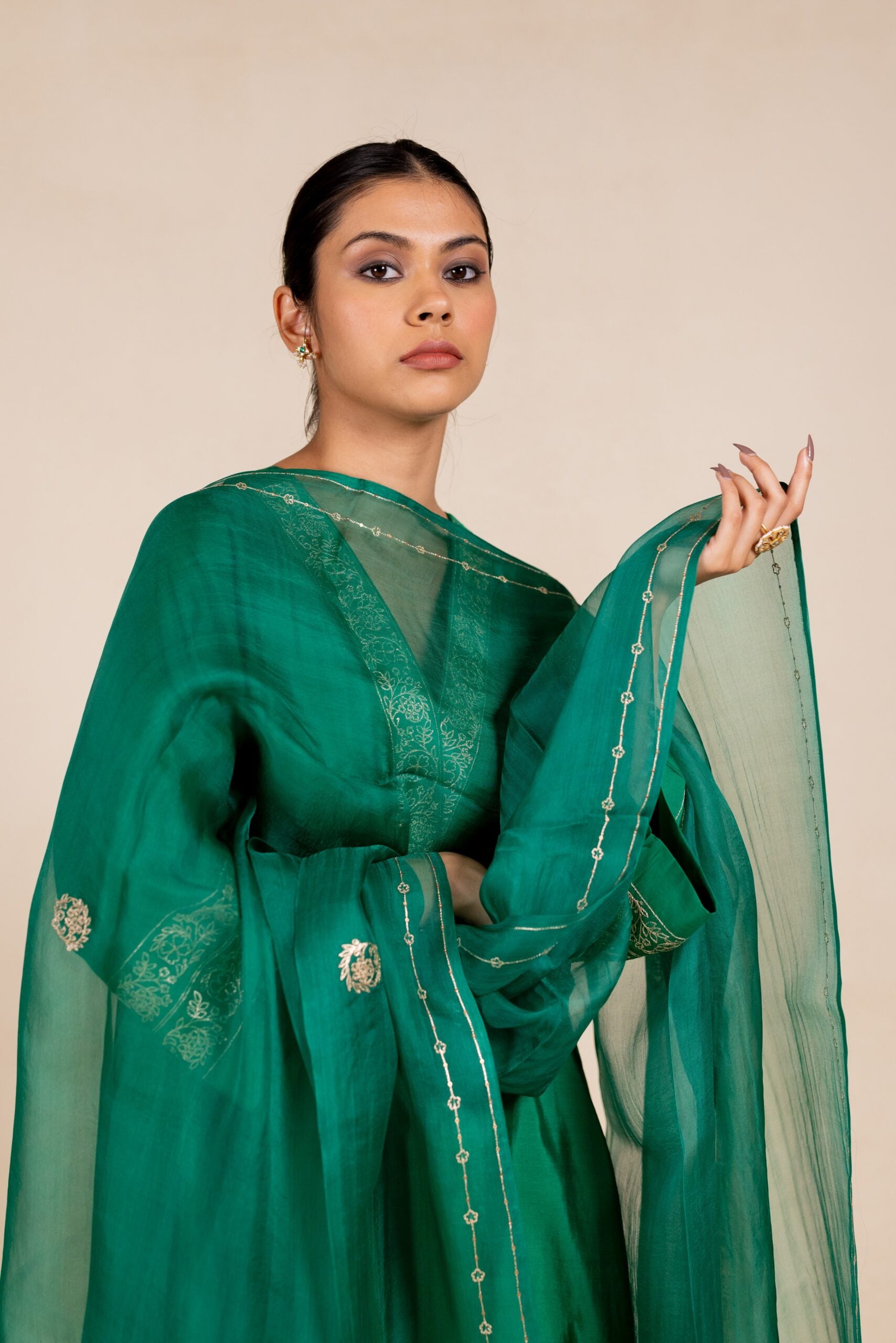 Rajrani Organza Dupatta - Green