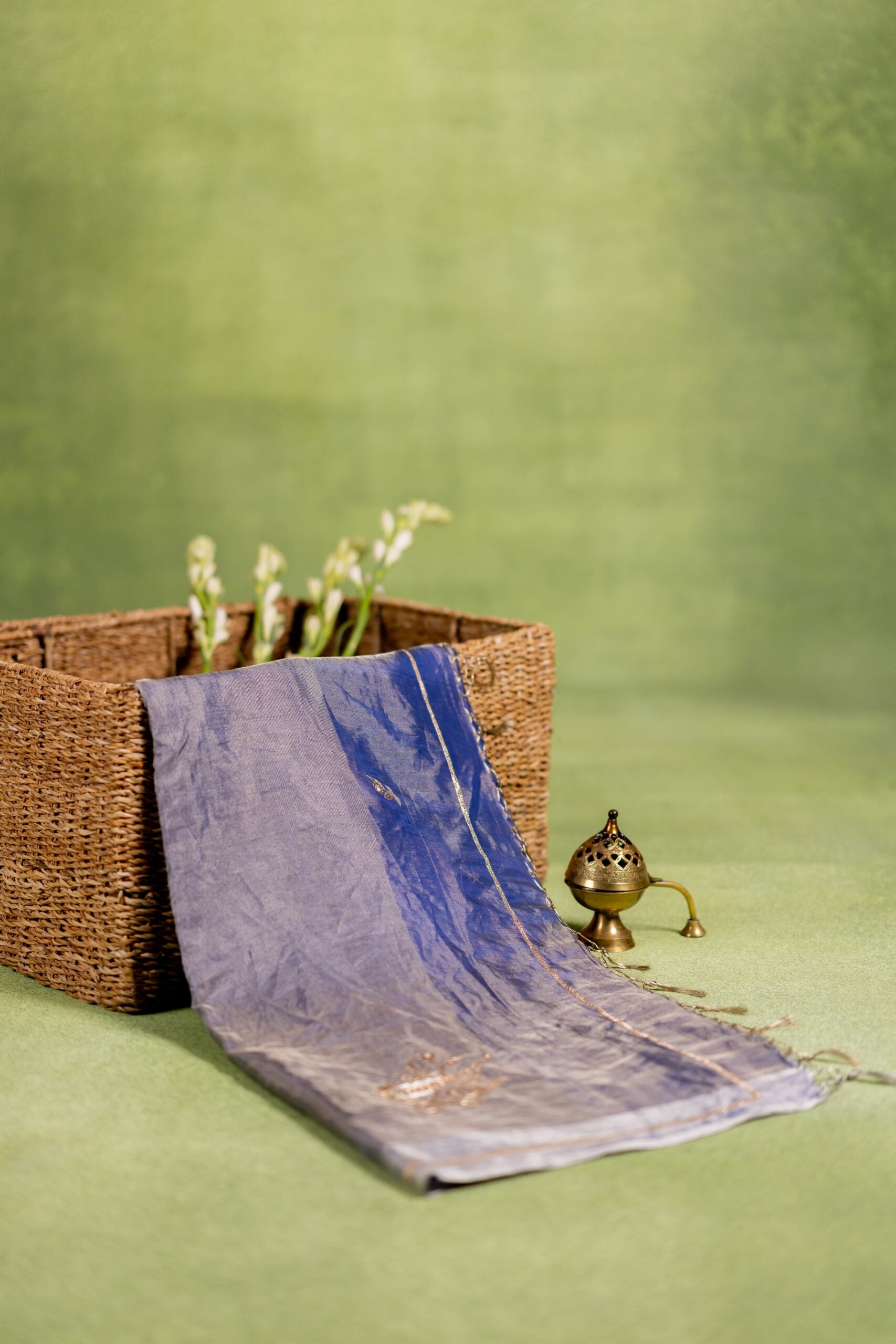 Tissue Saree - Blue
