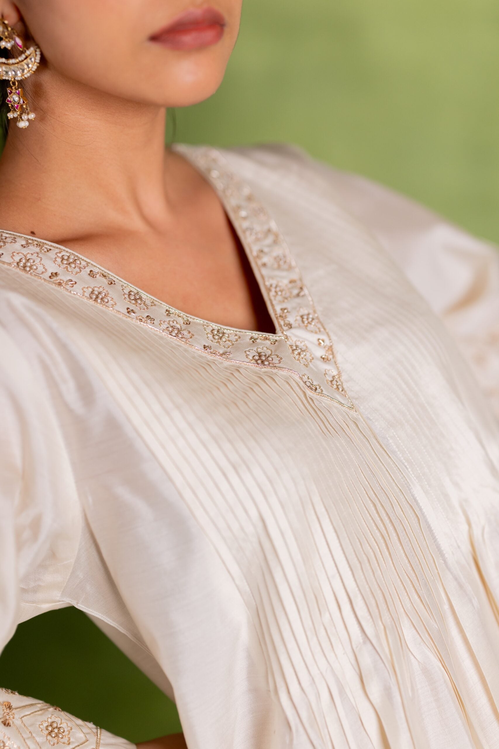 Chandrika Silk Kurta Set - Off white