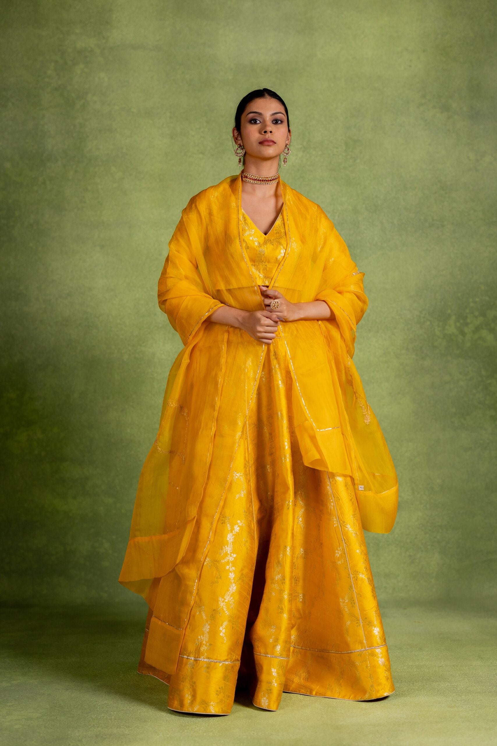 Banarasi Lehenga Set - Yellow