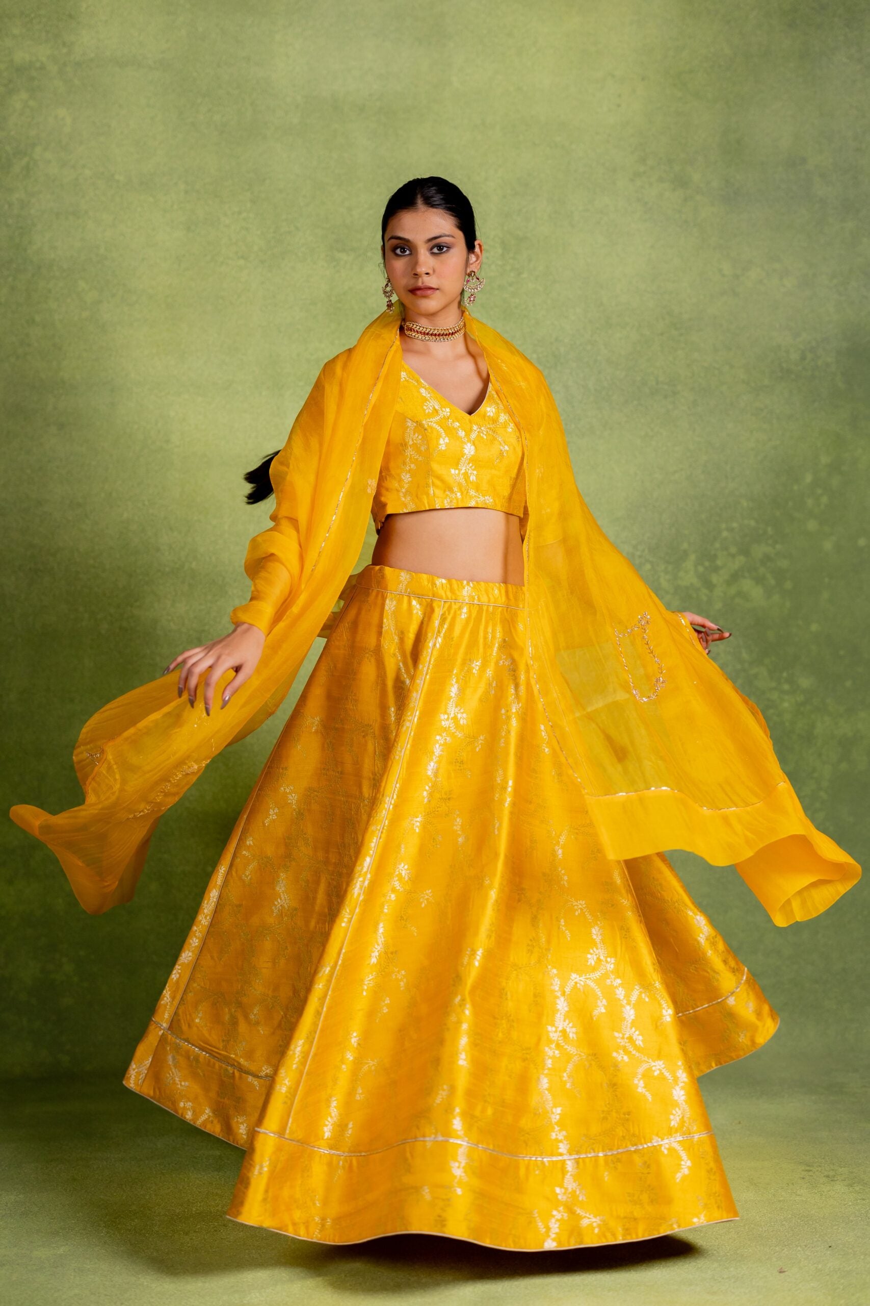 Banarasi Lehenga Set - Yellow