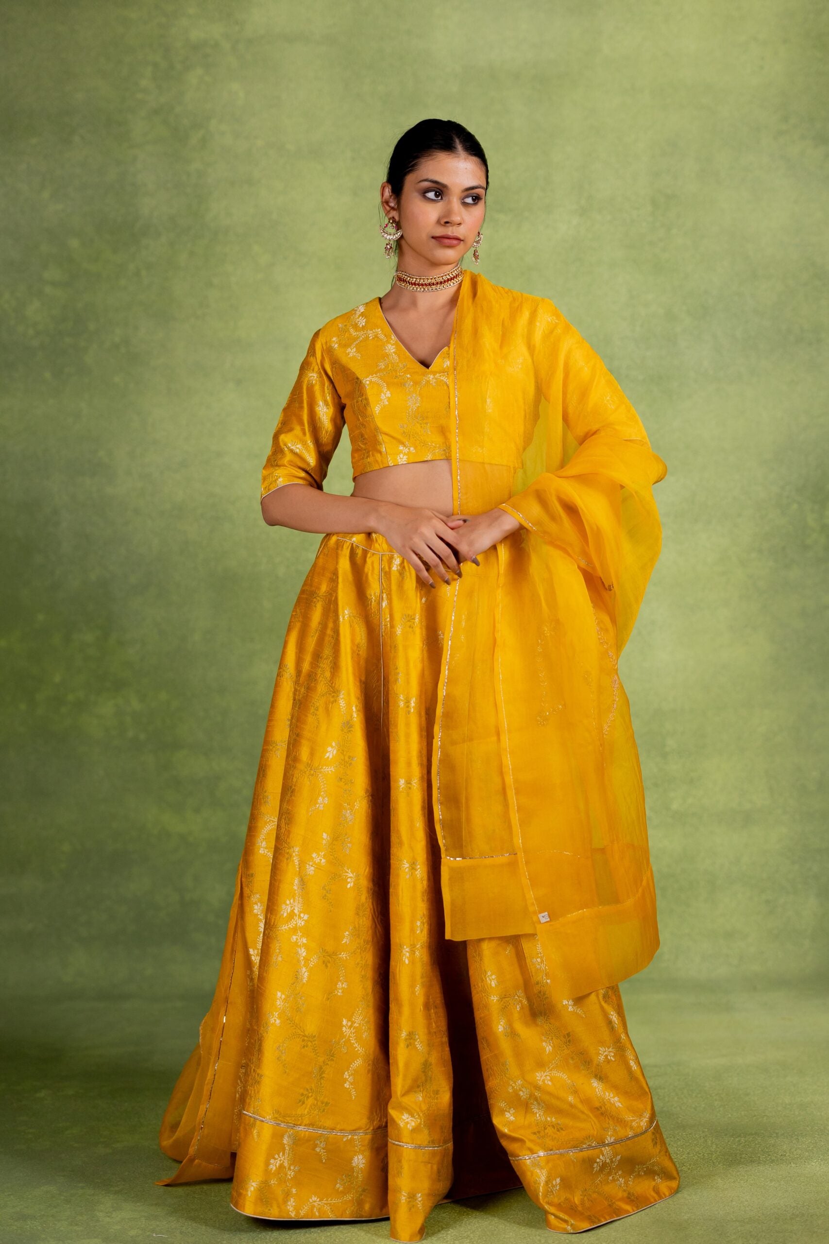Banarasi Lehenga Set - Yellow