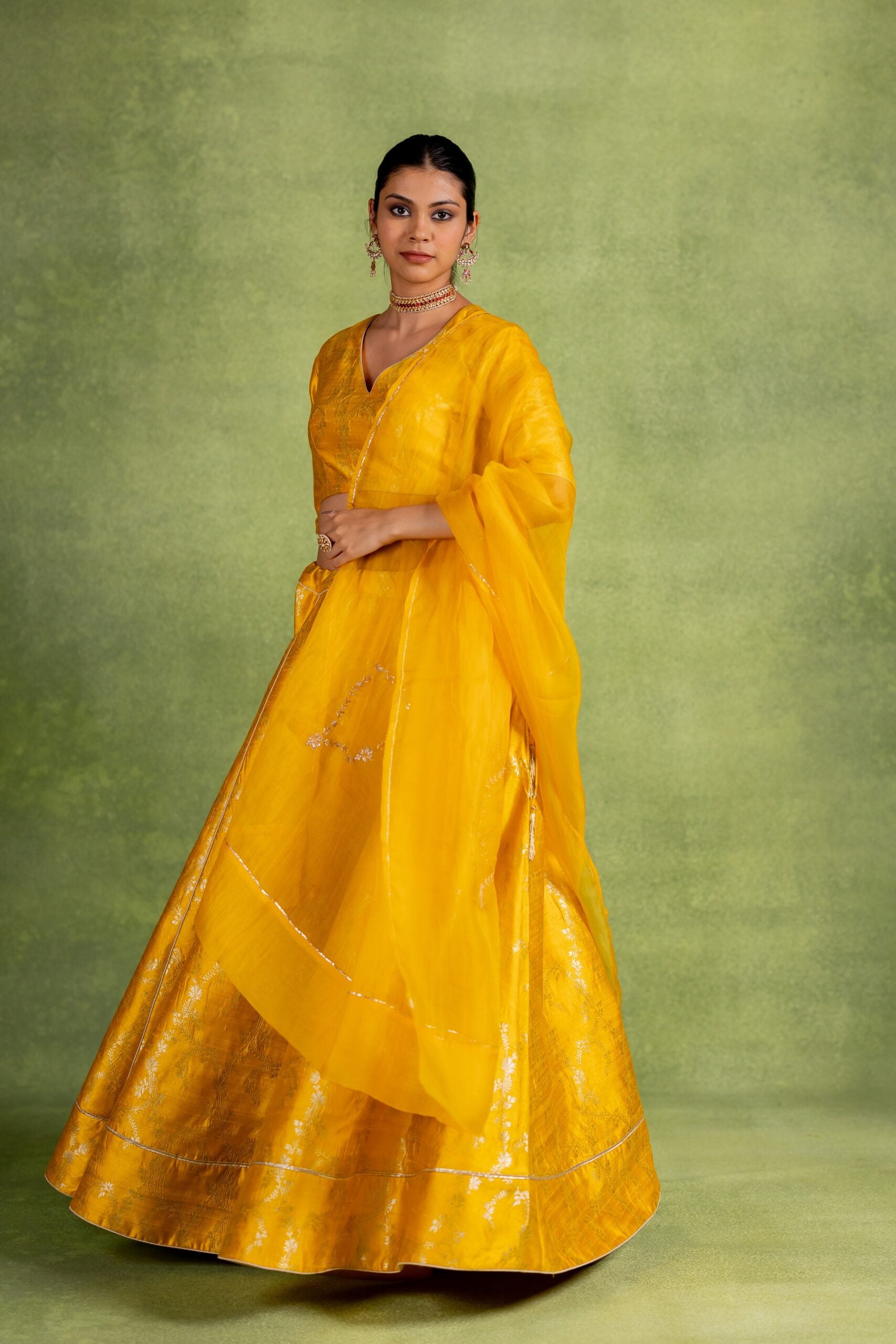 Banarasi Lehenga Set - Yellow