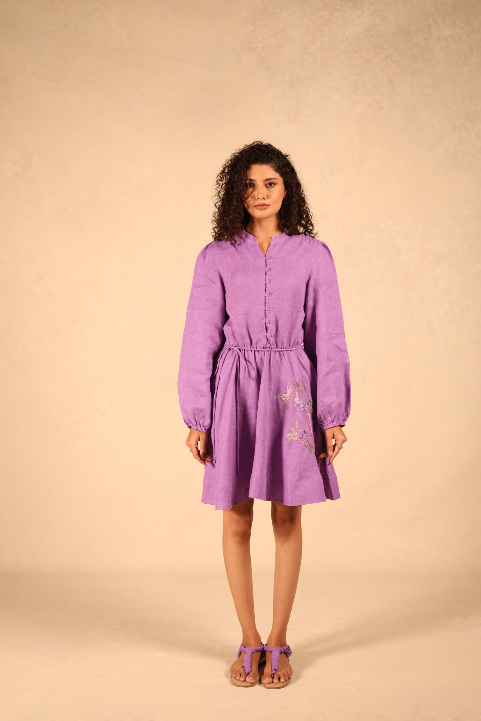 Drawstring short dress