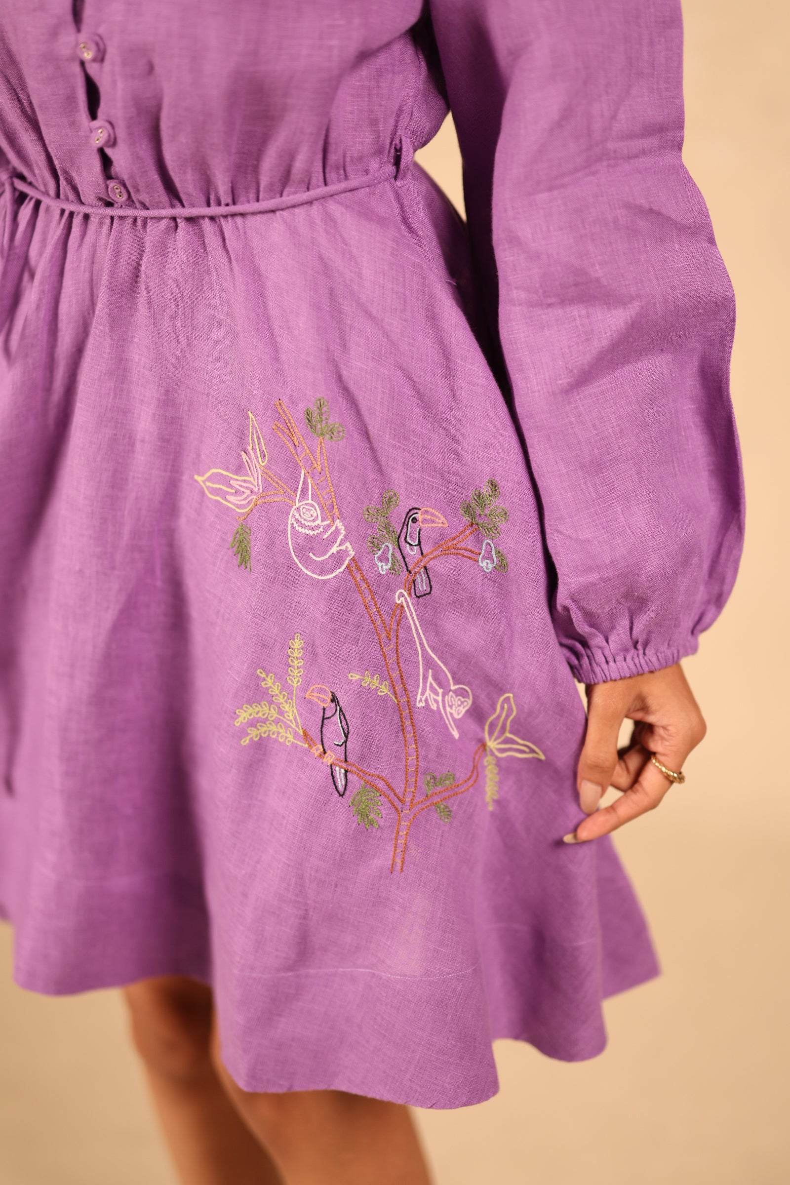 Drawstring short dress