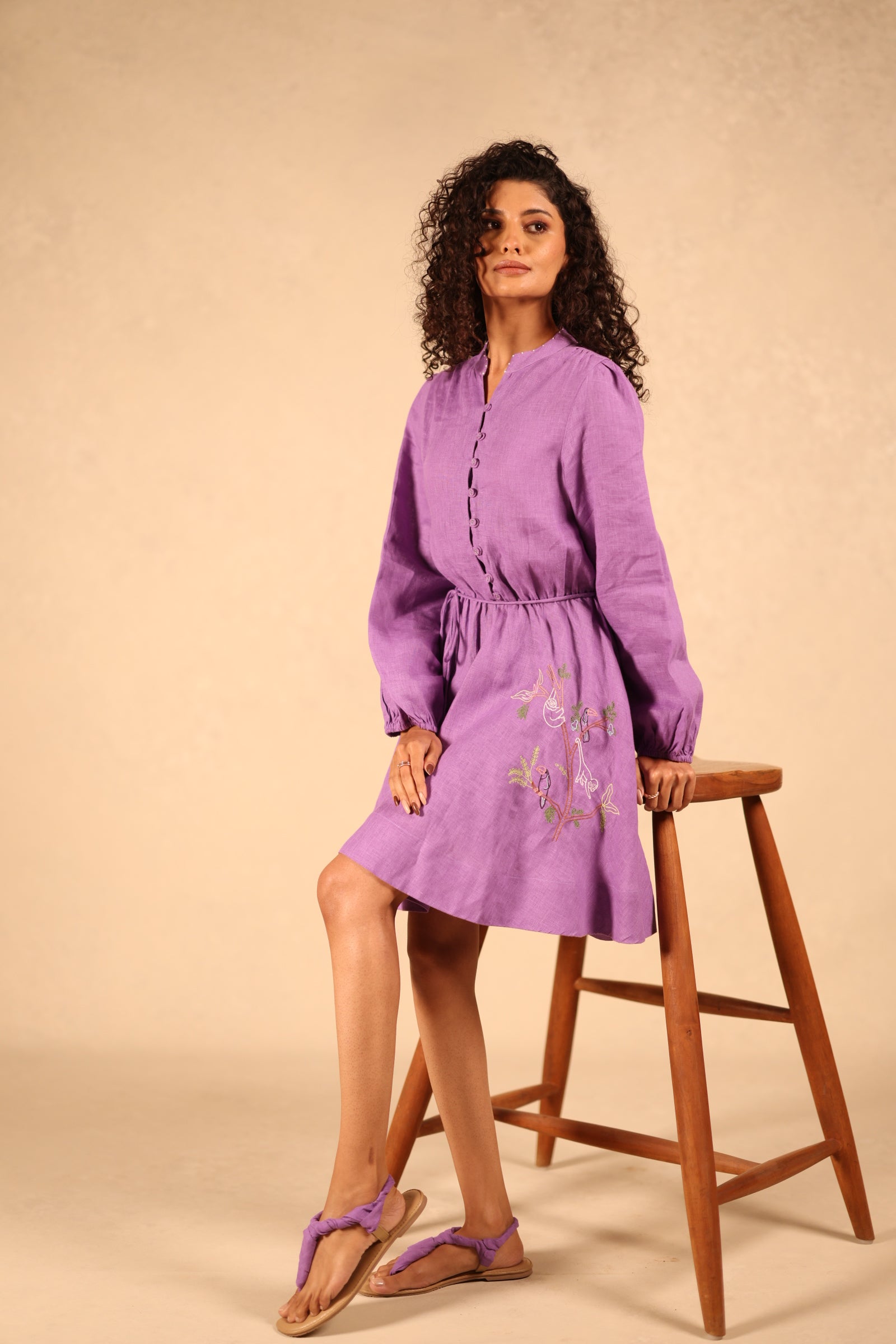 Drawstring short dress