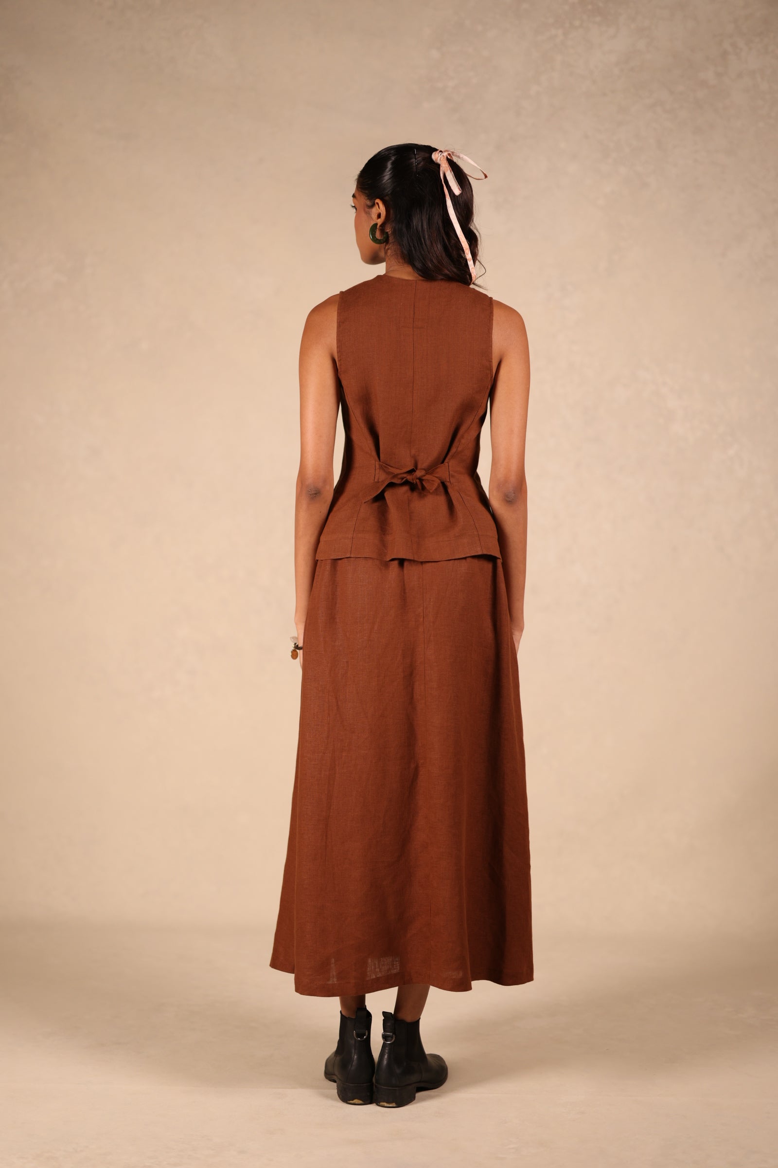 Linen Slit Skirt
