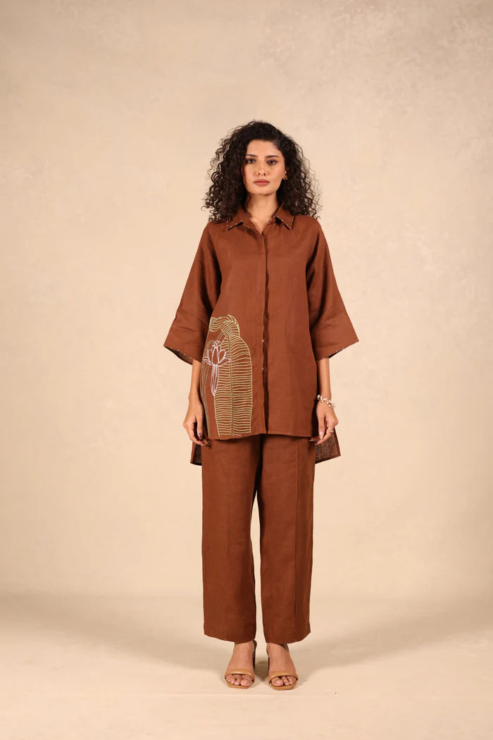 Linen Coord Set - Chocolate Brown