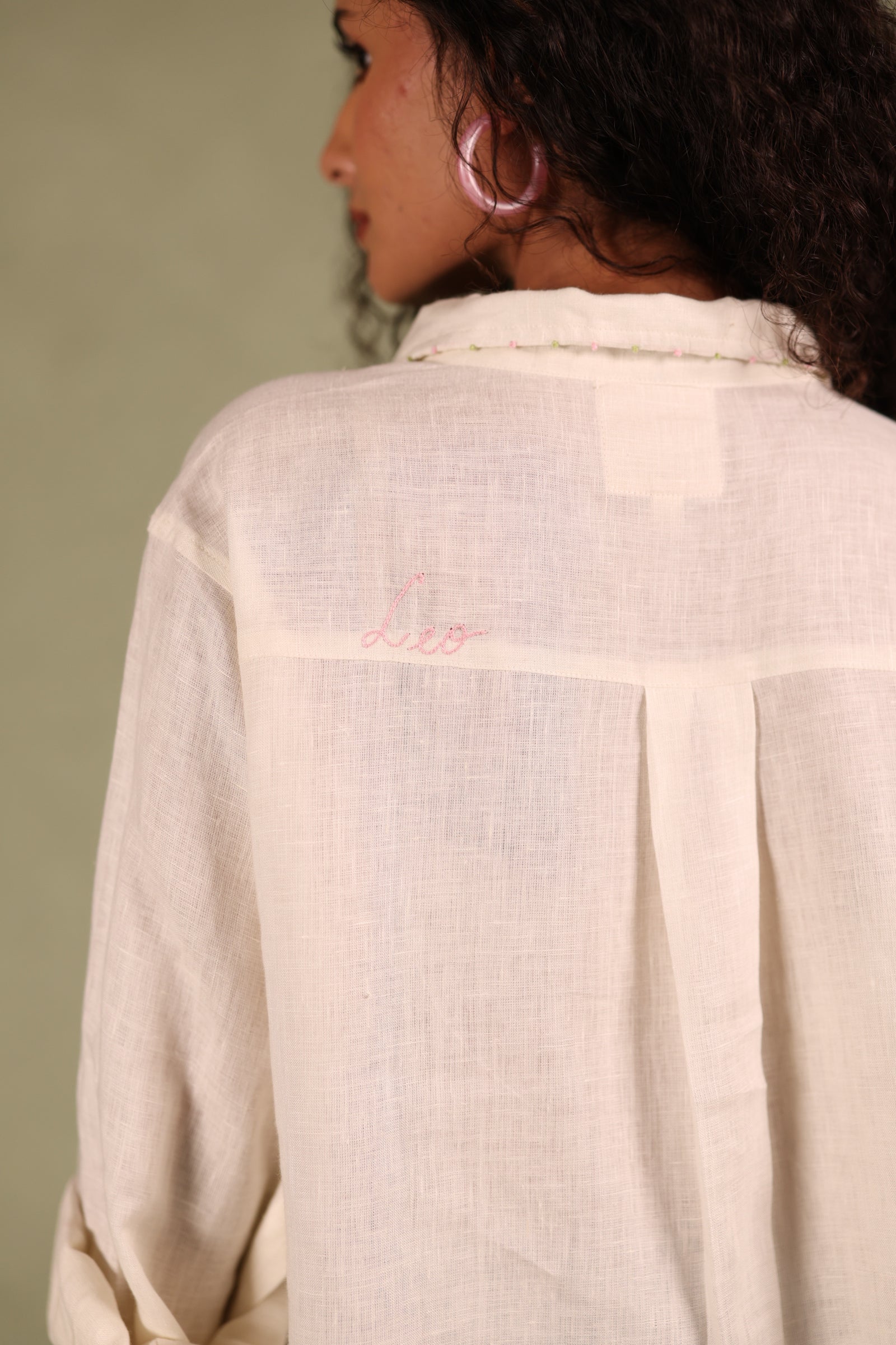 Leo Pocket Linen Shirt - Off white