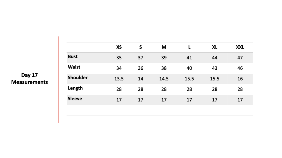 Size Chart 1