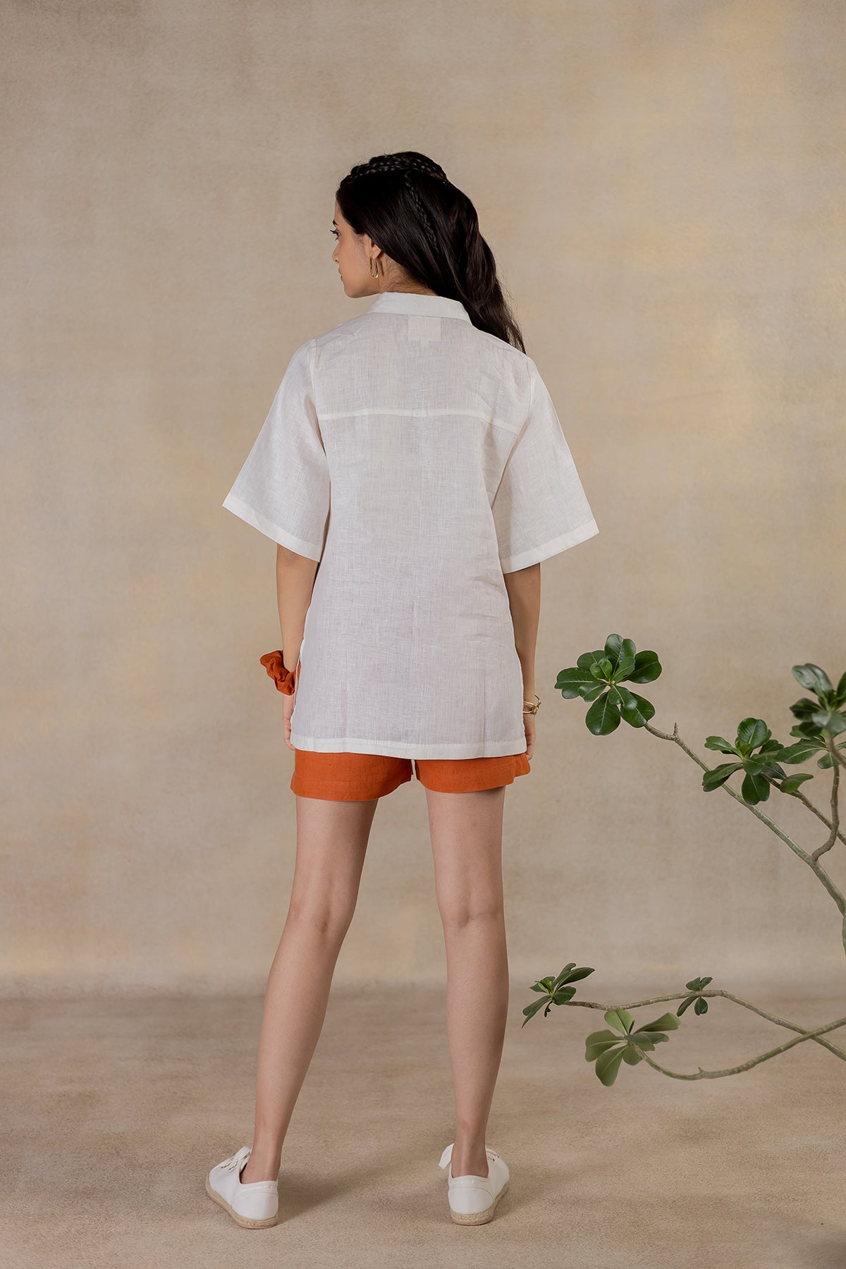 Day 22 - Linen Half Sleeve Shirt - Off White