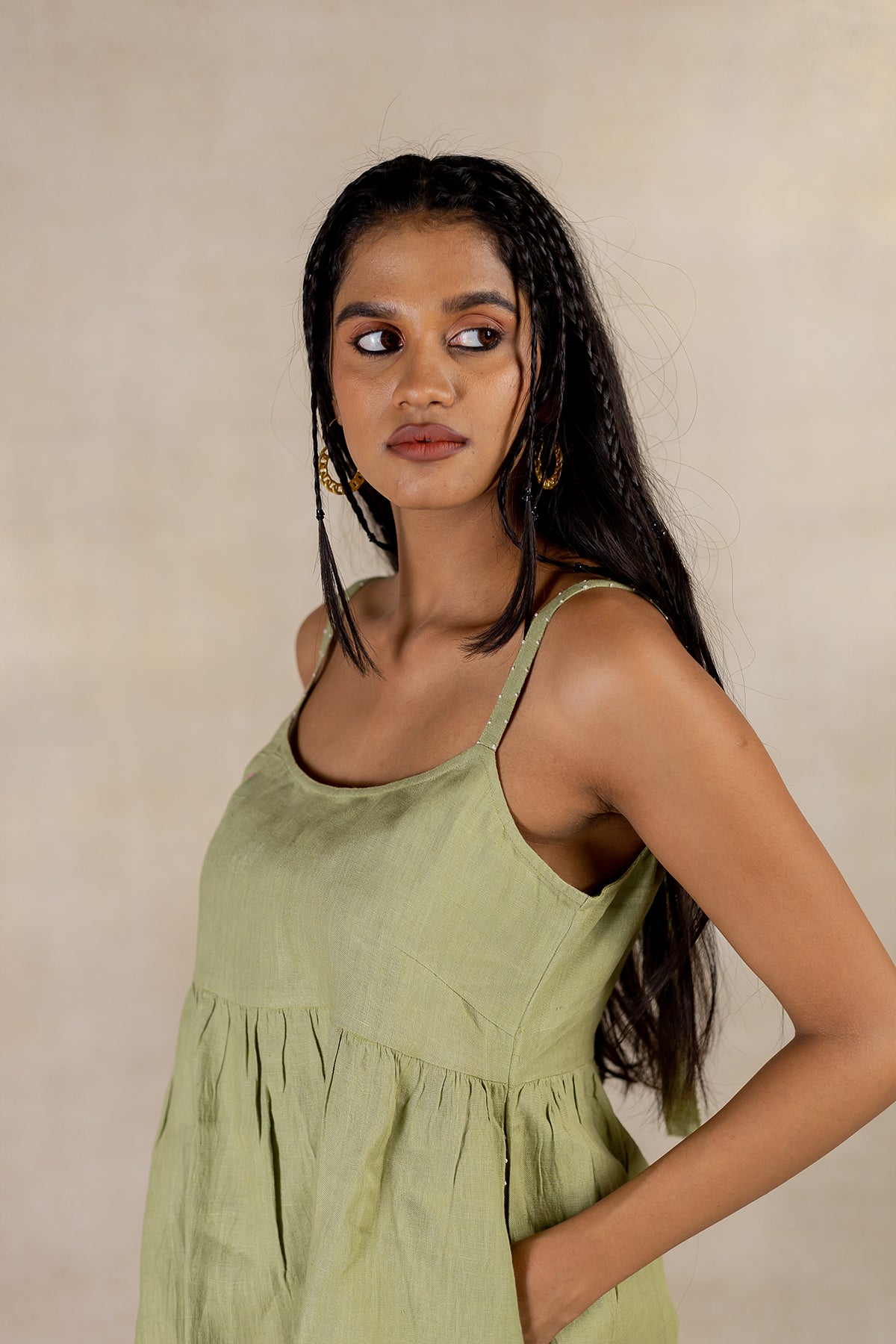 Day 26 - Linen Slip Top With Pocket - Meadow Green
