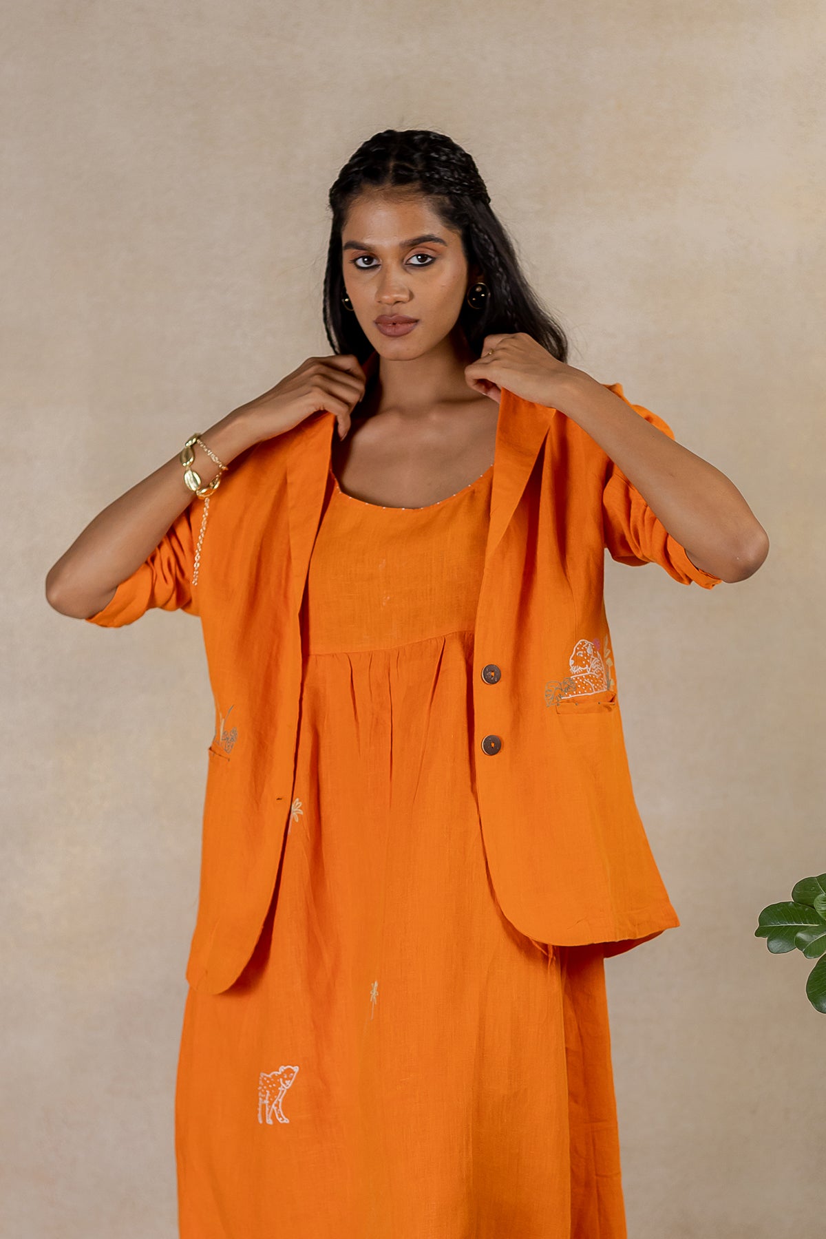DAY 5 - LINEN BLAZER WITH WELT POCKET - Orange Soda