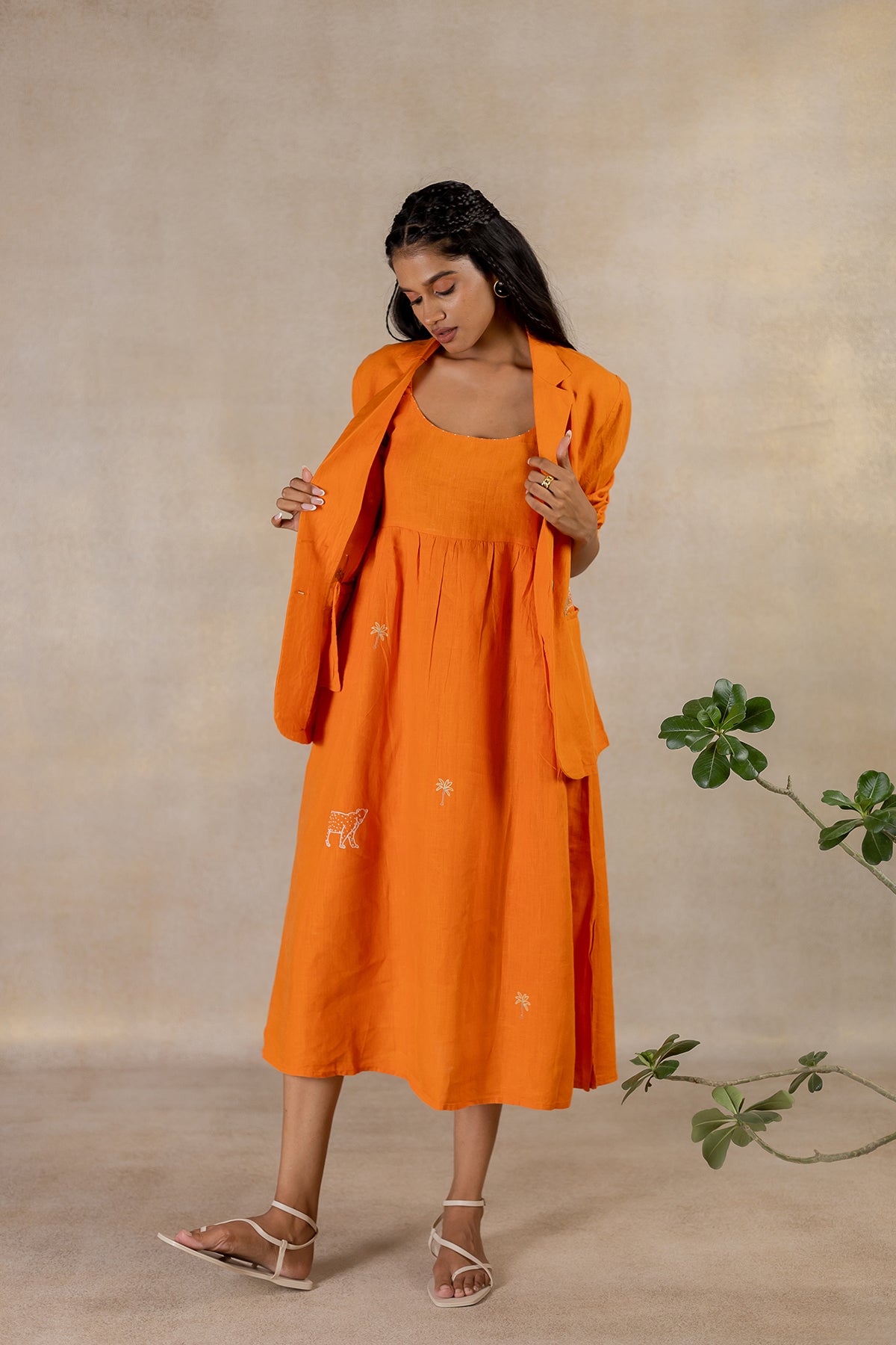 DAY 5 - LINEN BLAZER WITH WELT POCKET - Orange Soda