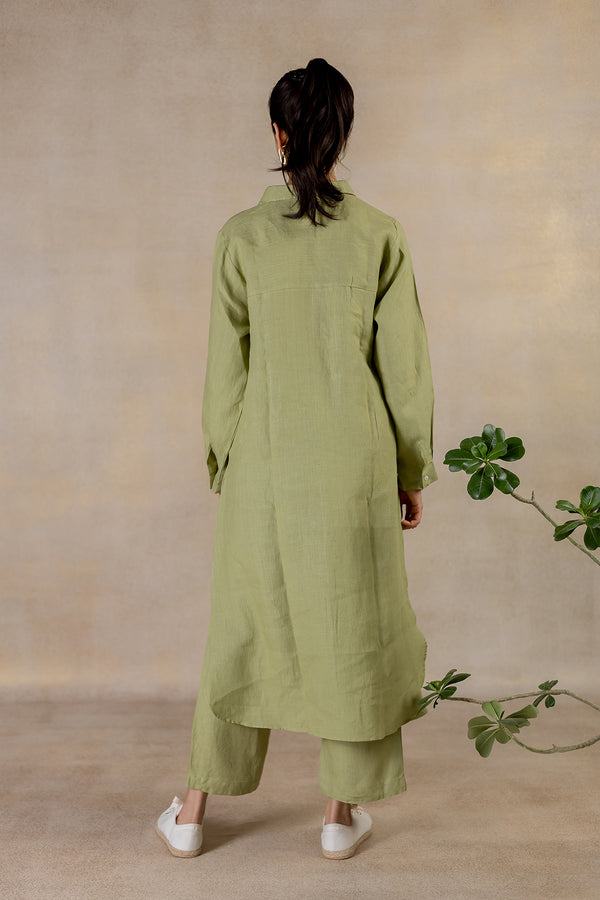 DAY 8 - Linen Shirt dress - Meadow Green