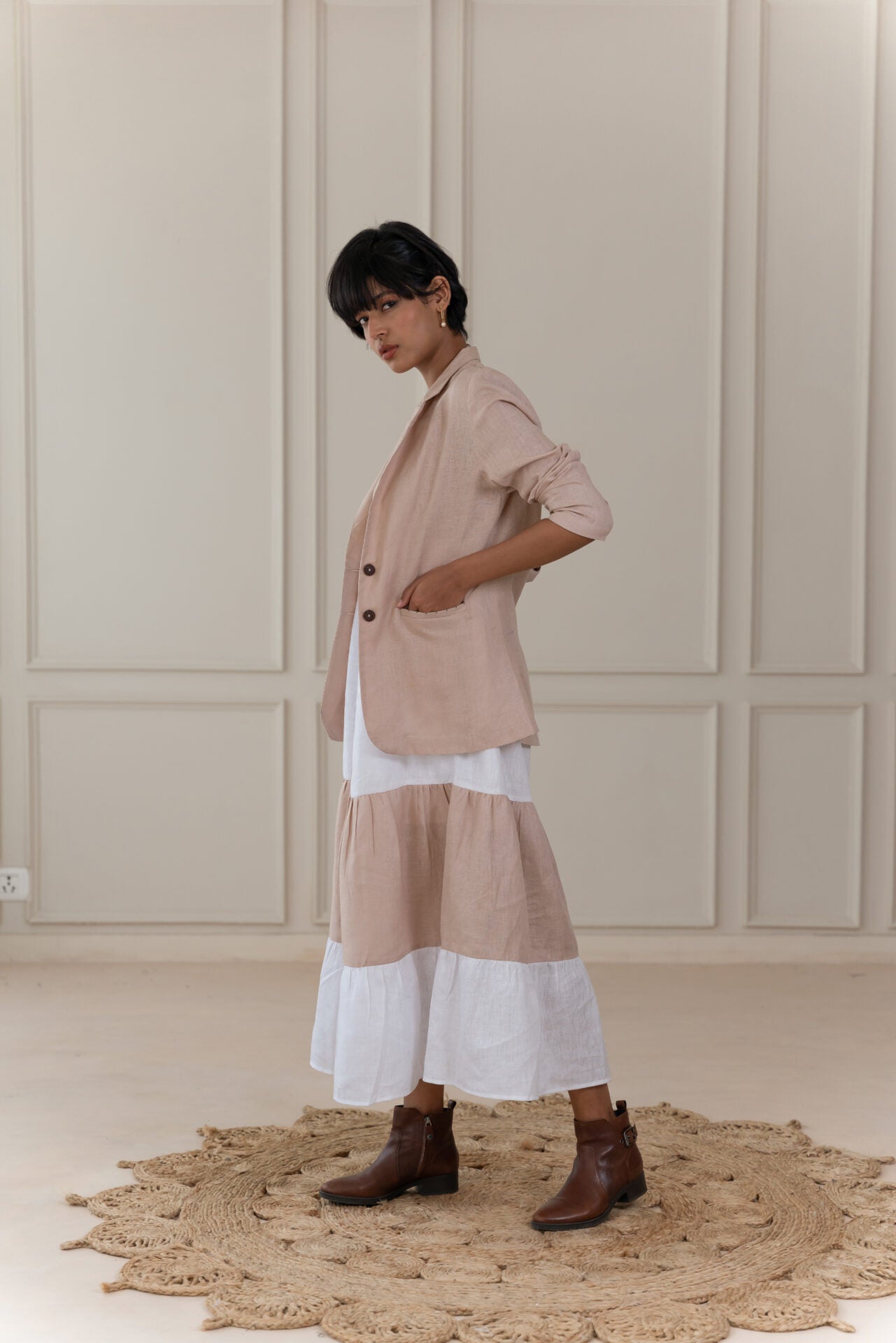 DIANE LINEN JACKET - Beige