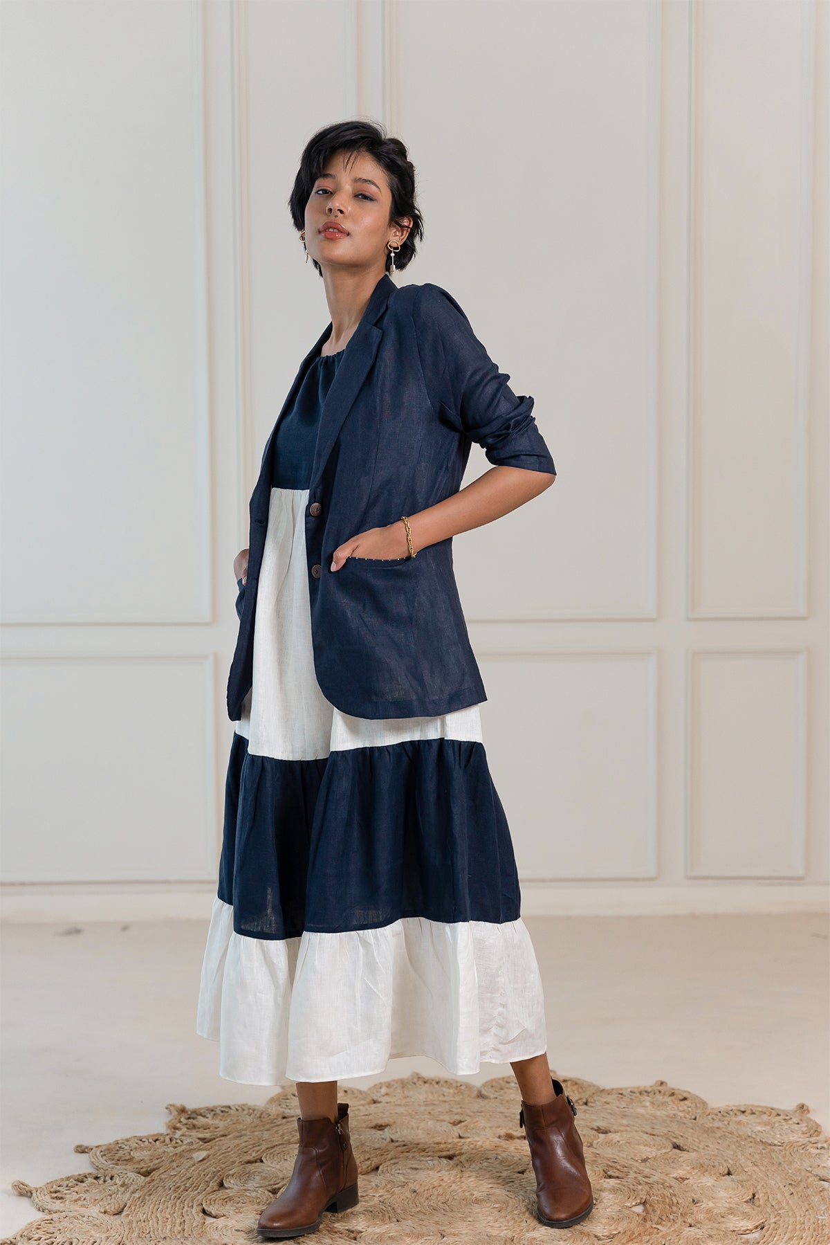 DIANE LINEN JACKET - Blue