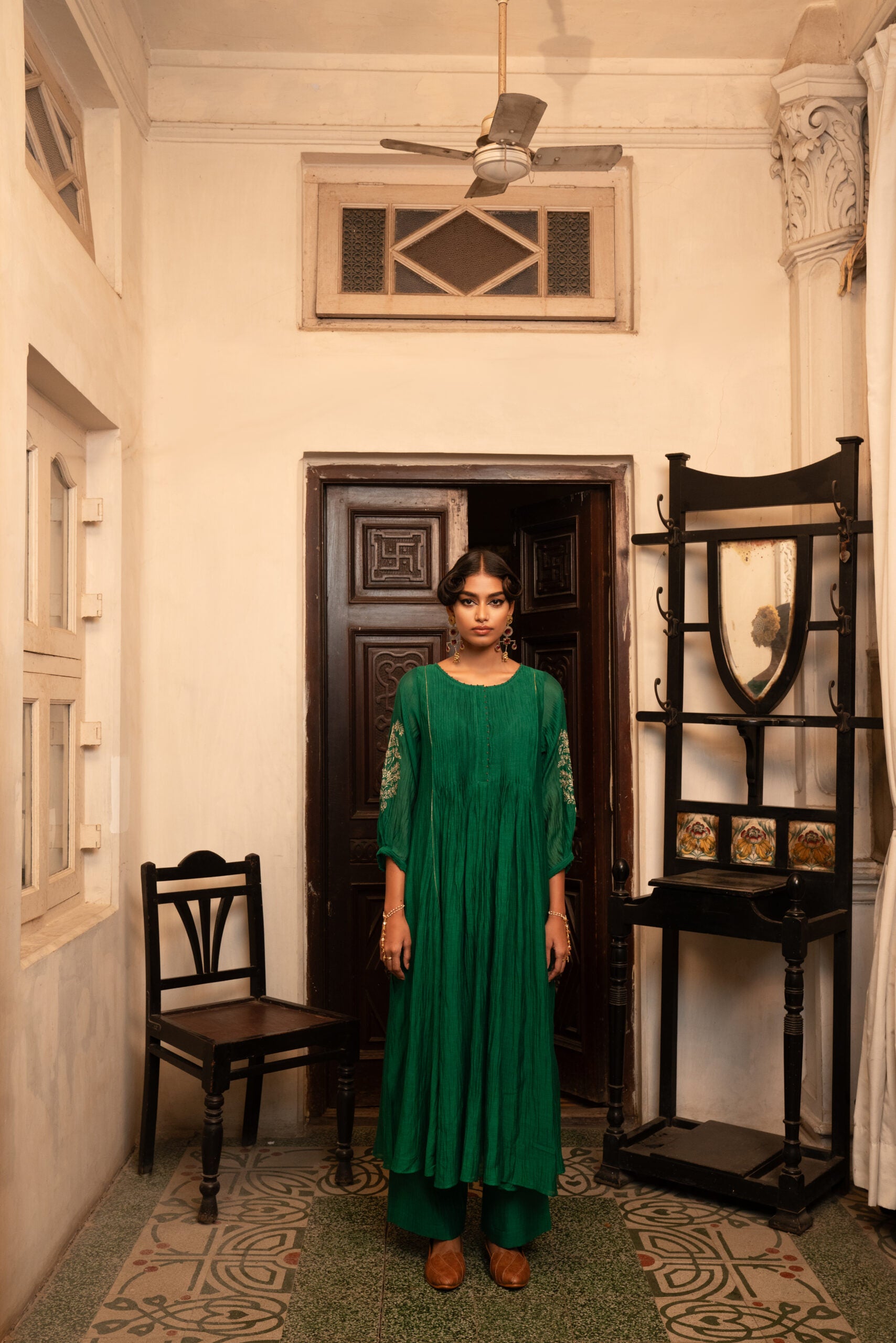 Morpankh kurta set - chatak "Hara"