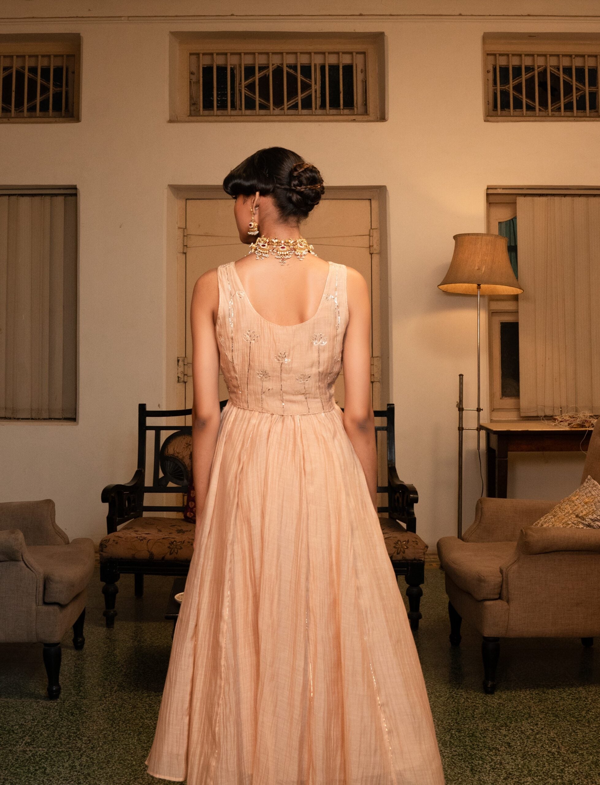 Kumud Dress- Swarn "Beige"