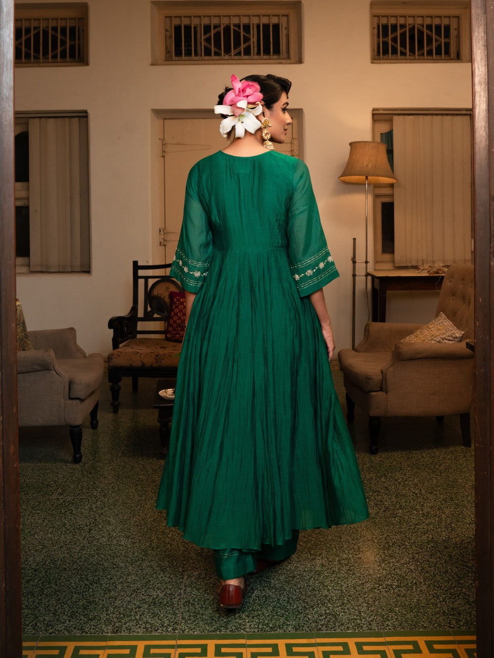 Pankaja Anarkali set - chatak Haraa