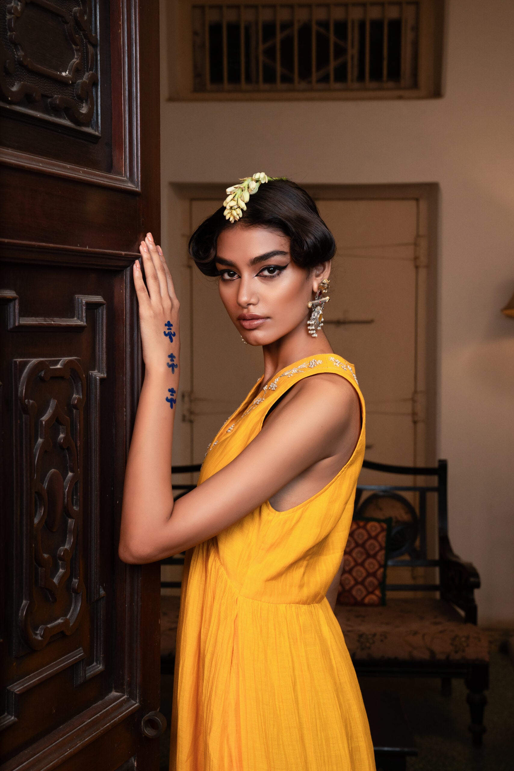 Amaltaas Dress- kesariya peela