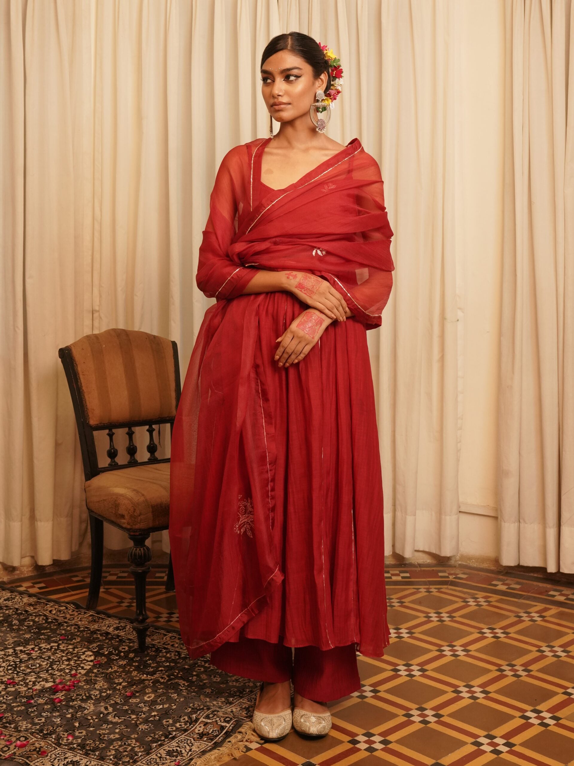 Saanjh Kurta set - sindhoori "laal"