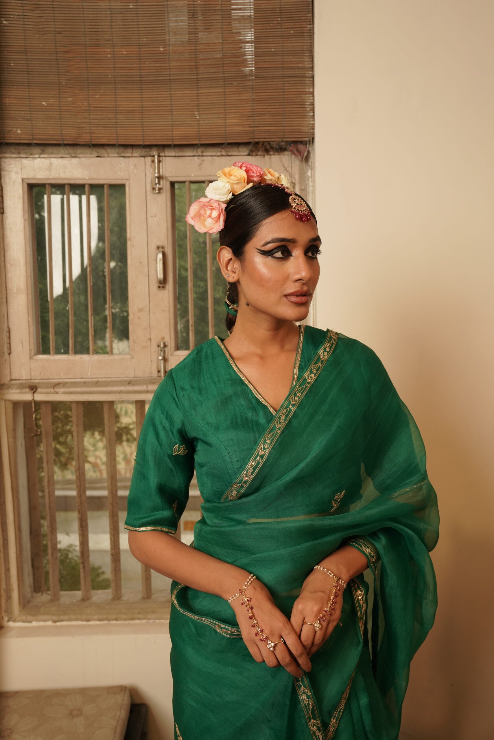 Silk organza Blouse - Chatak "Hara"