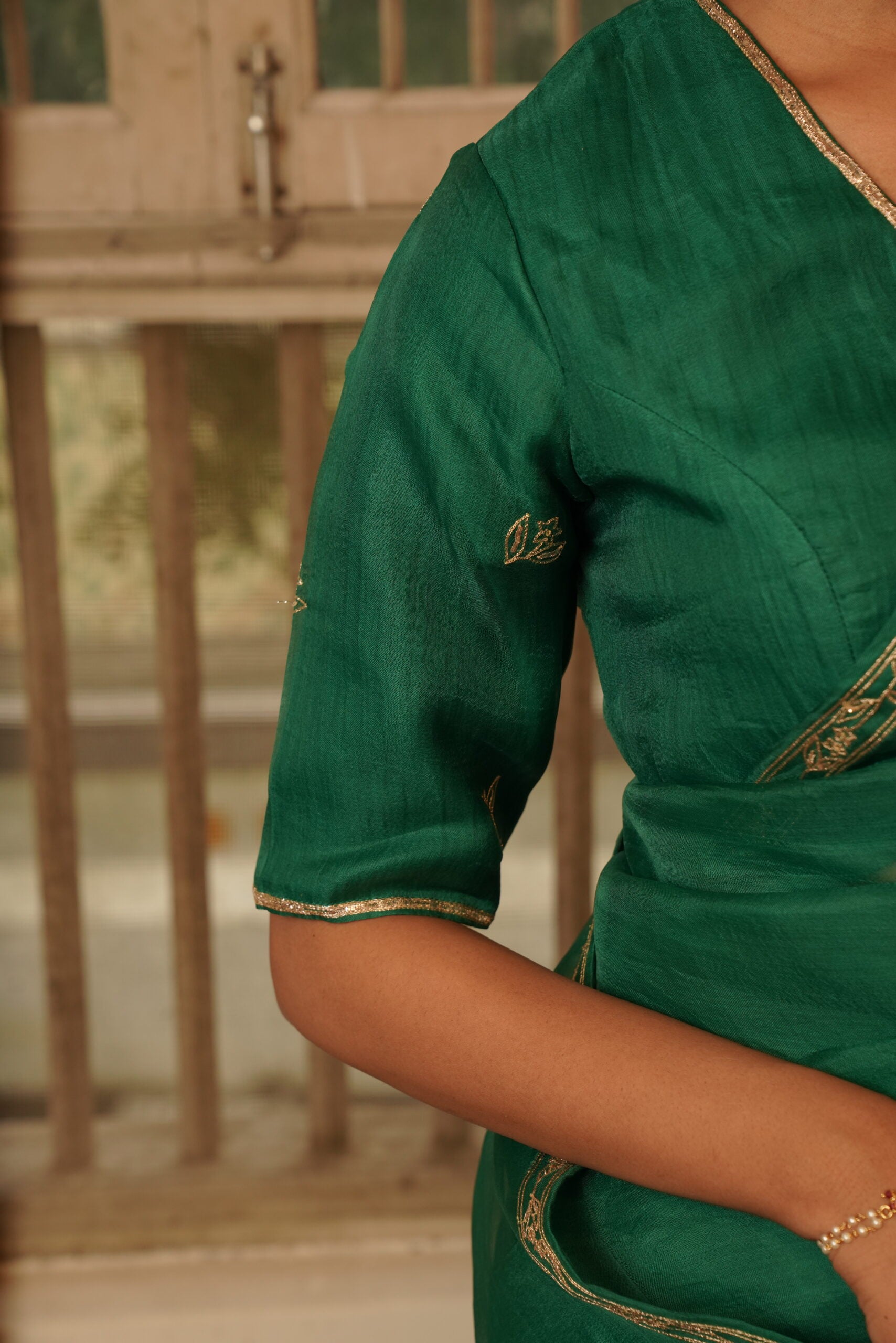 Silk organza Blouse - Chatak "Hara"