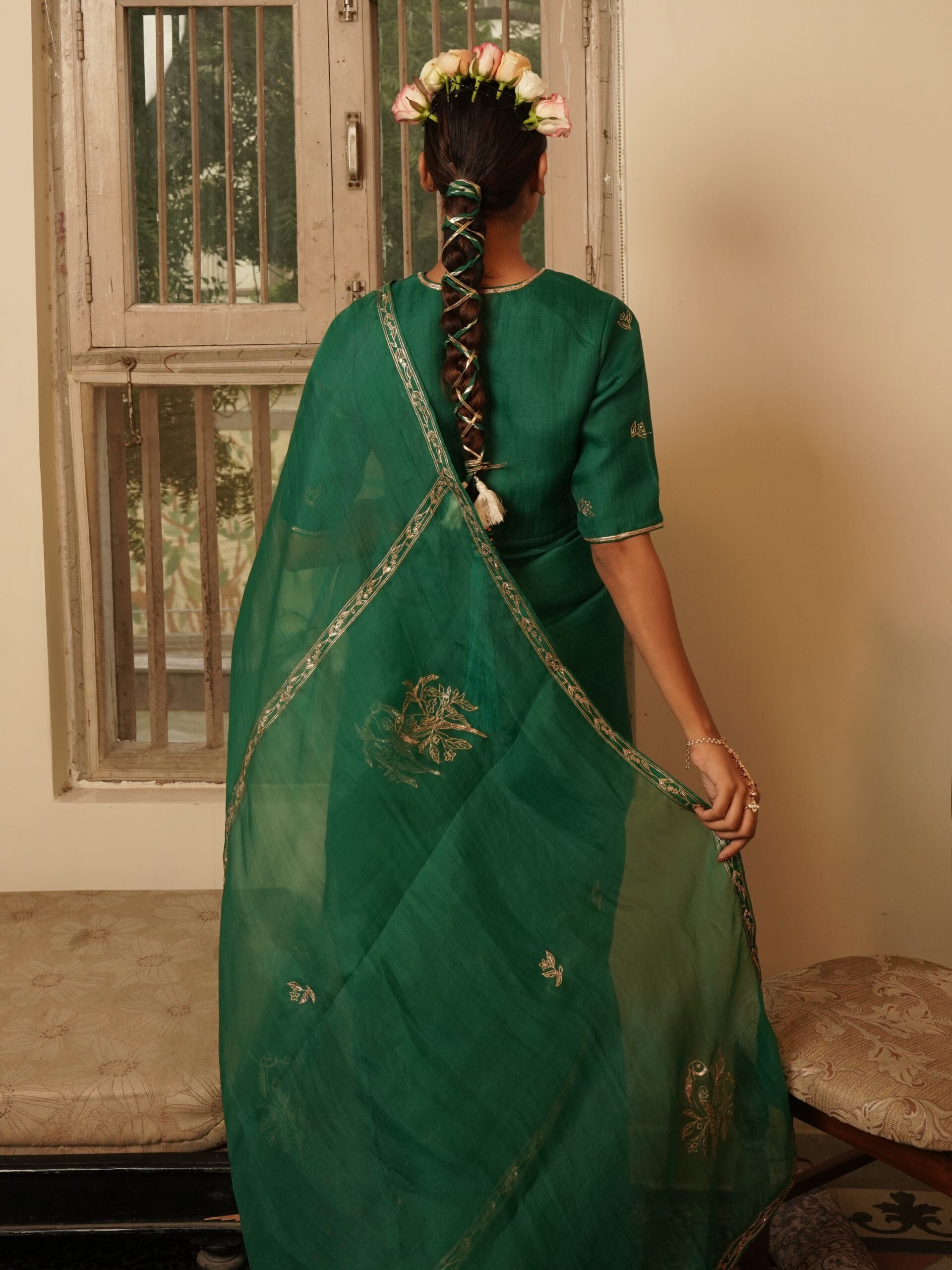 Silk organza Blouse - Chatak "Hara"