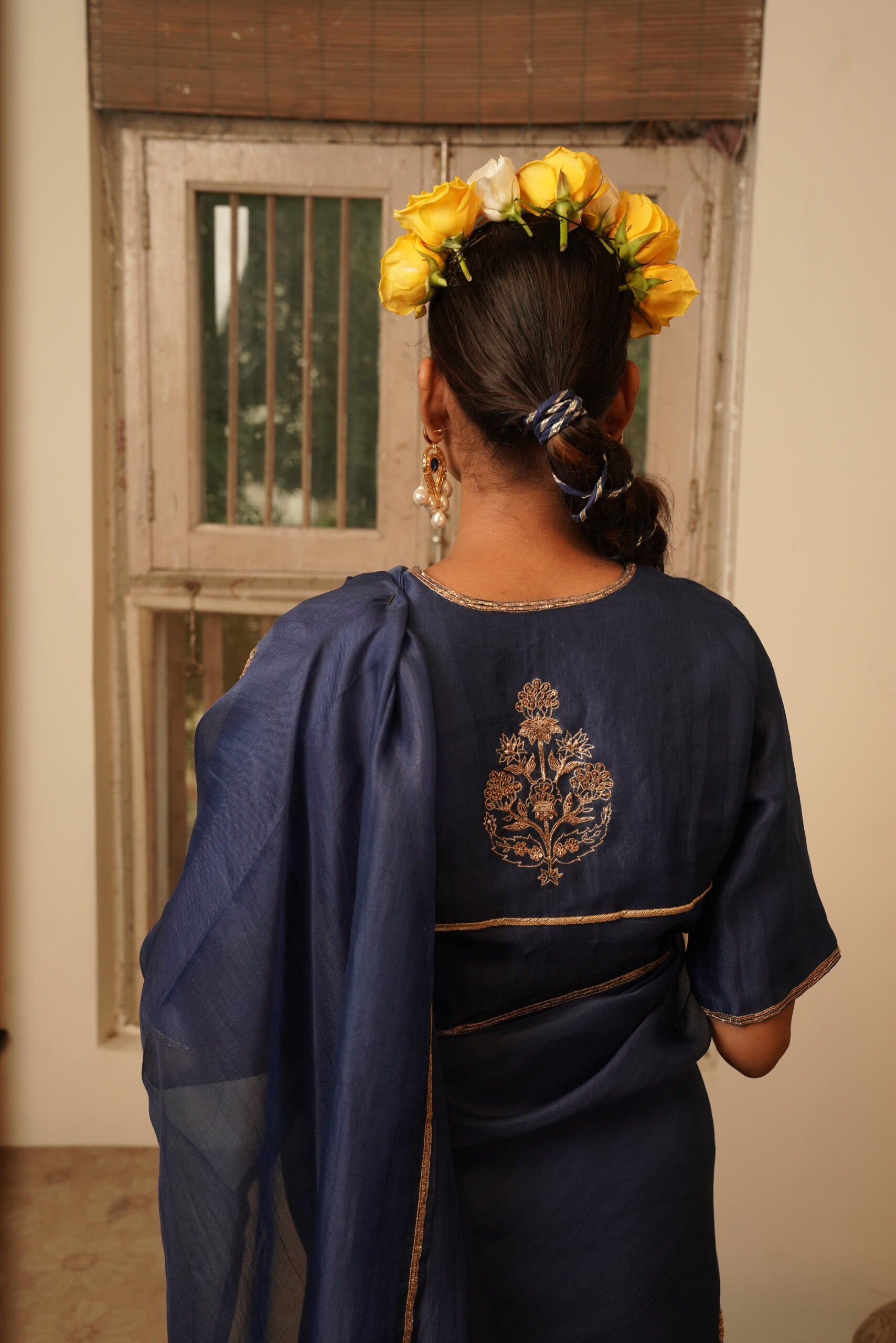 Silk organza Blouse - mayur "Neela"