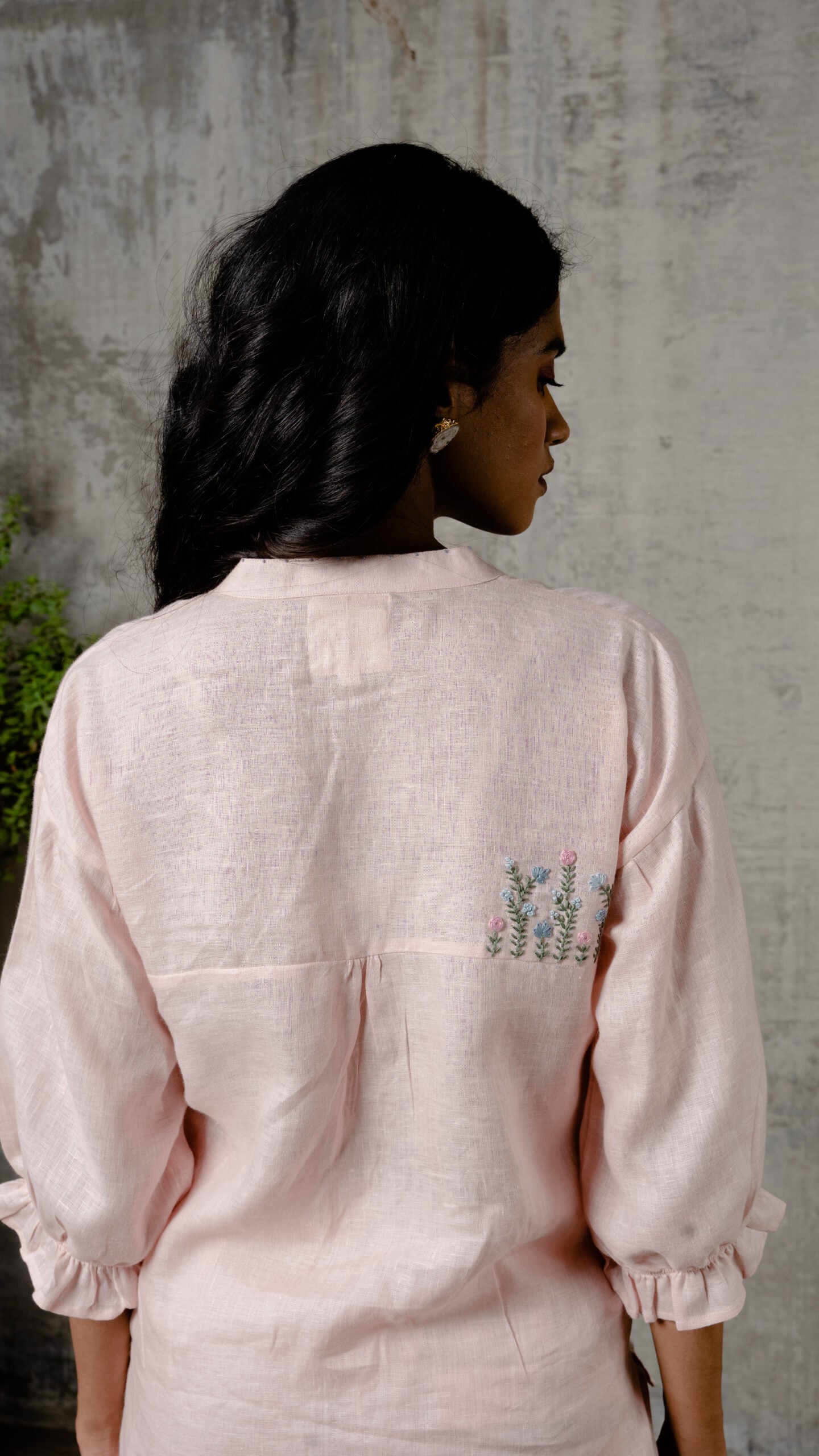 EMMA LINEN SHIRT - Light Pink