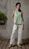 MILEY LINEN DRAWSTRING TOP - Pista