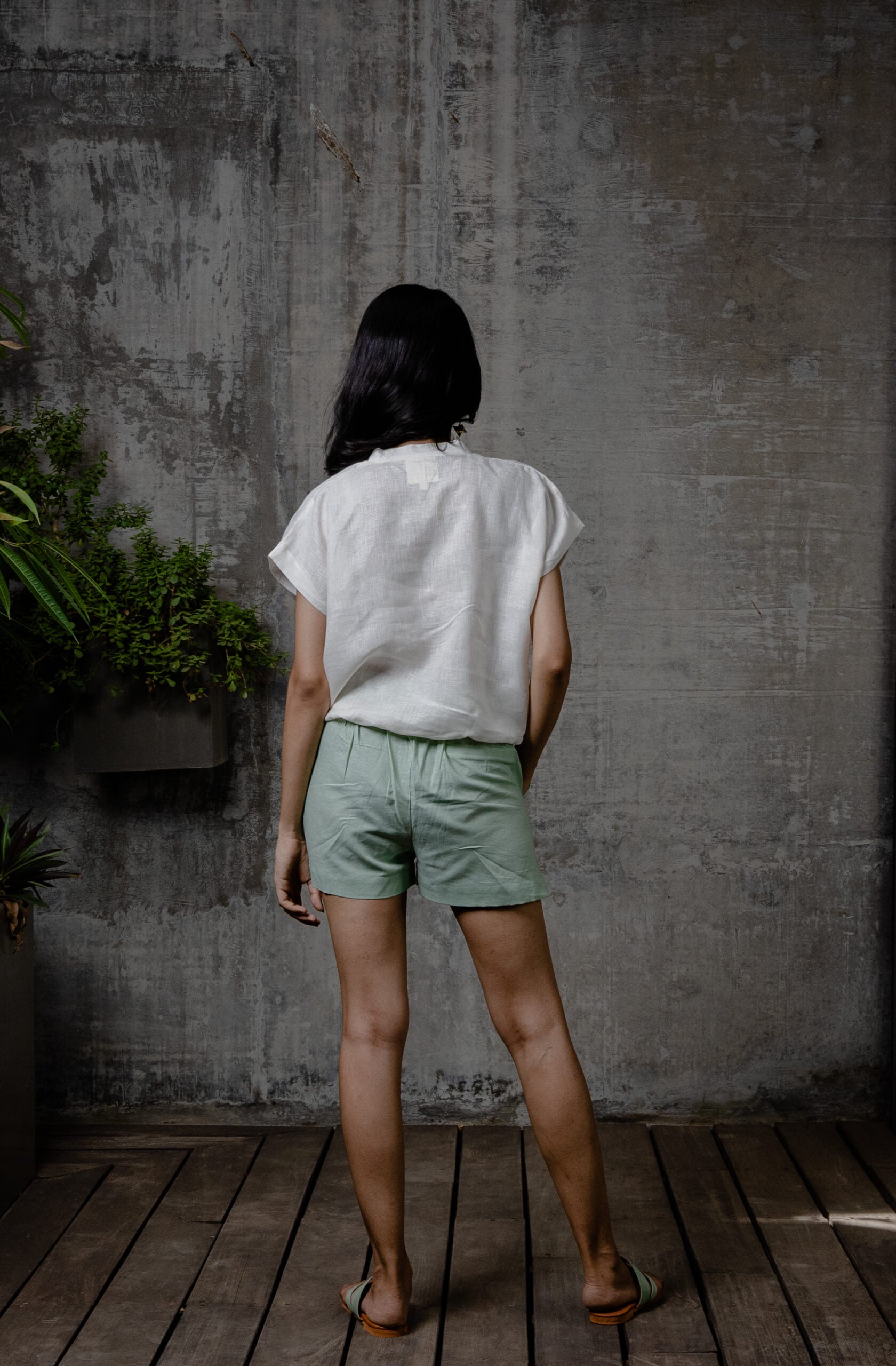 Lyra Linen Drawstring Shirt - Off White