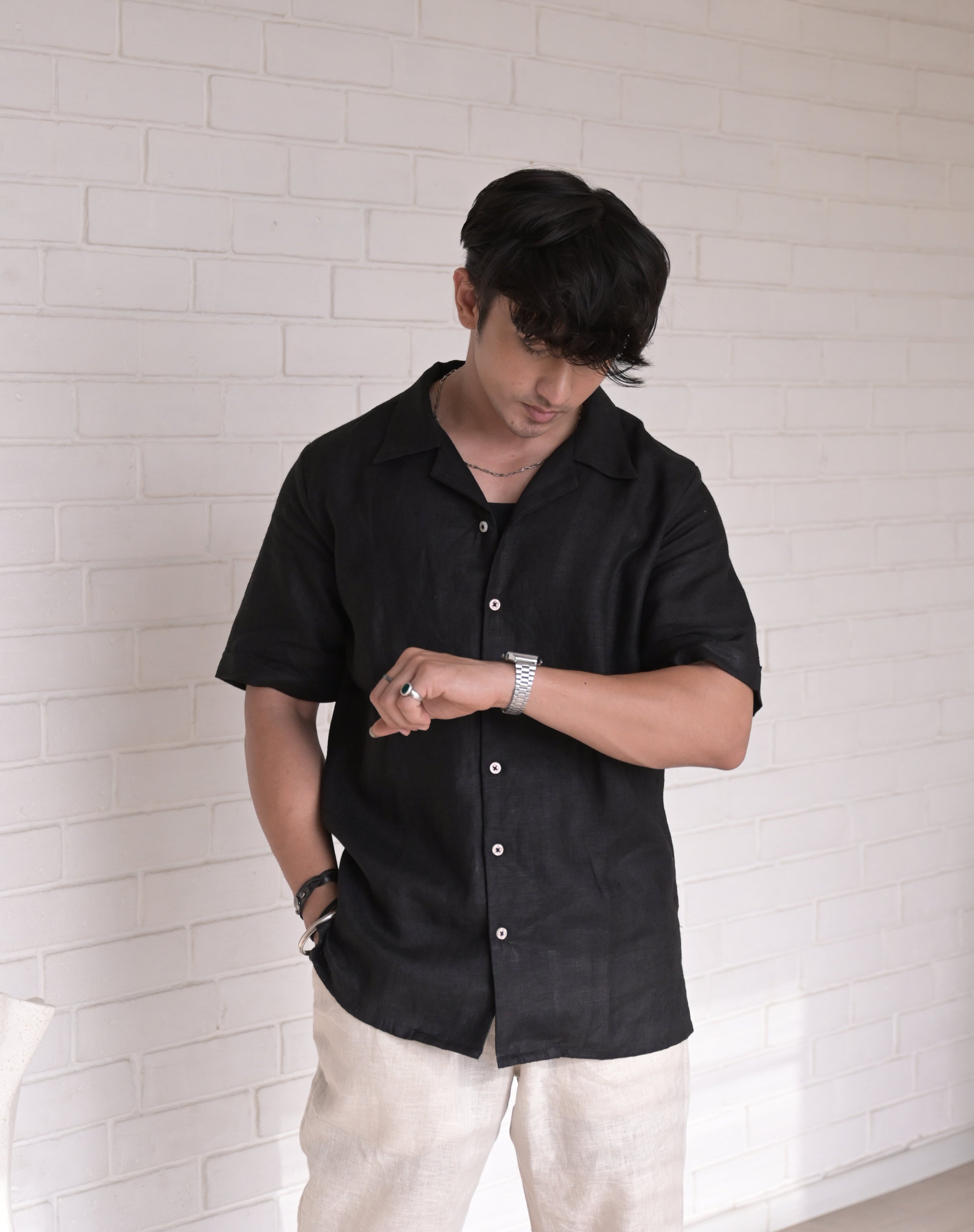 Leo Linen Shirt - Black
