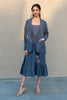 Diane Linen Blazer With Welt Pockets - Charcoal Grey