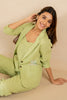 Diane Linen Blazer with Welt Pockets - Algae Green