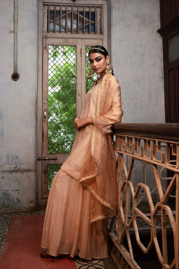 Moti Mala Sharara Kurta set - swarn "beige"