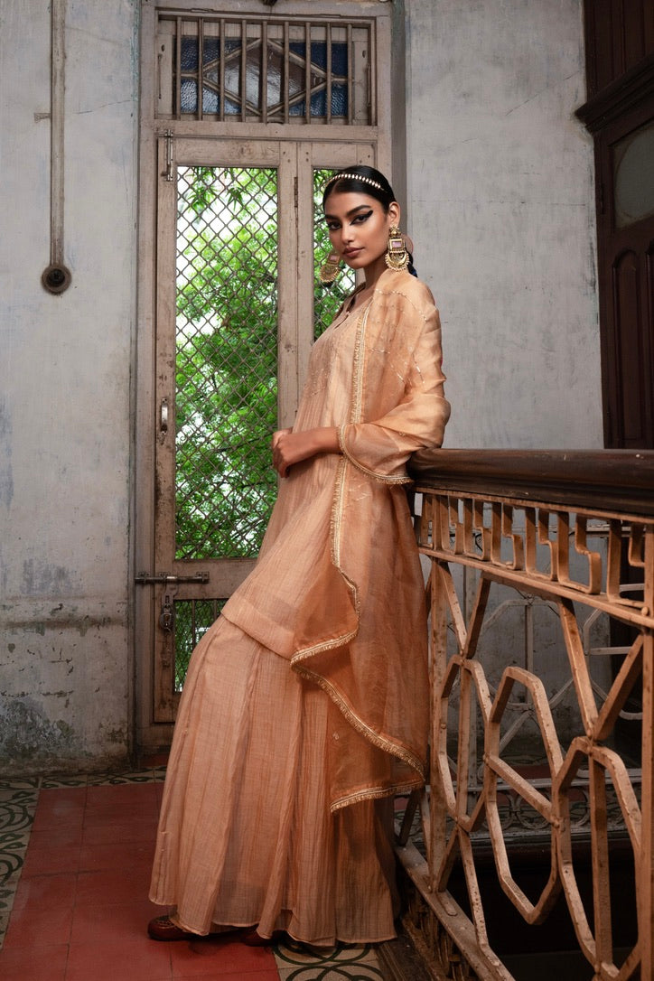 Moti Mala Sharara Kurta set - swarn "beige"