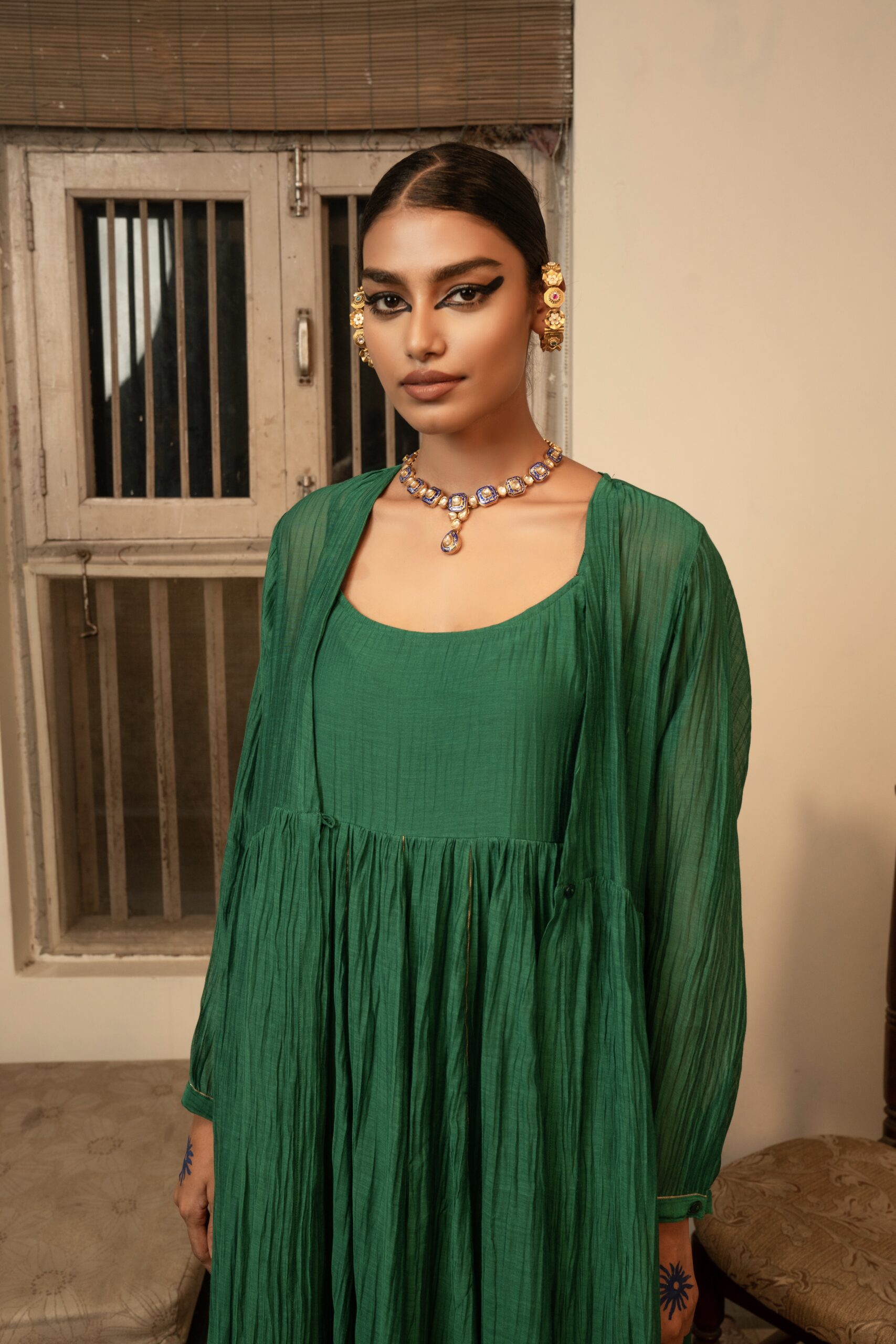 Saanjh Dress- chatak "Hara"