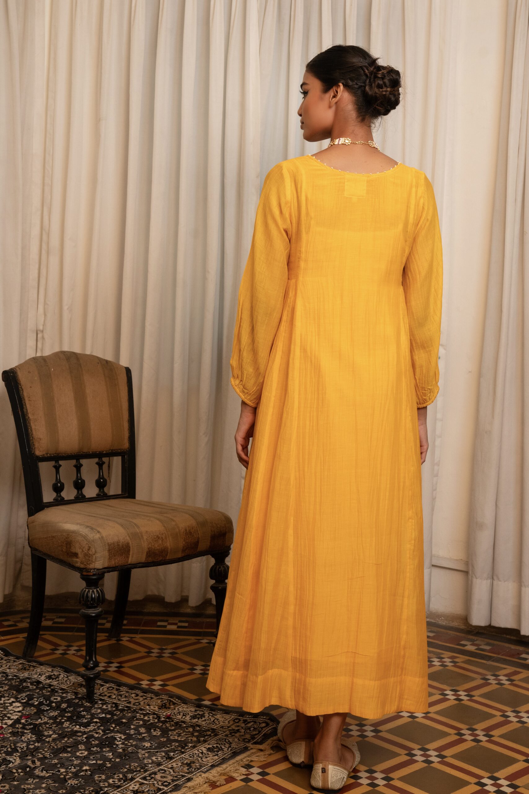 "Saaras" Dress- kesariya peela