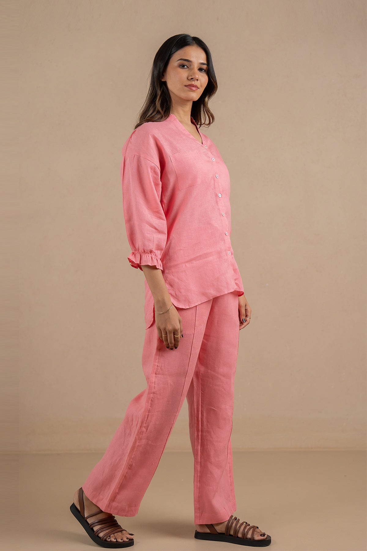 Emma-Linen-Shirt-with-Patch-Pocket-Flamingo-Pink-