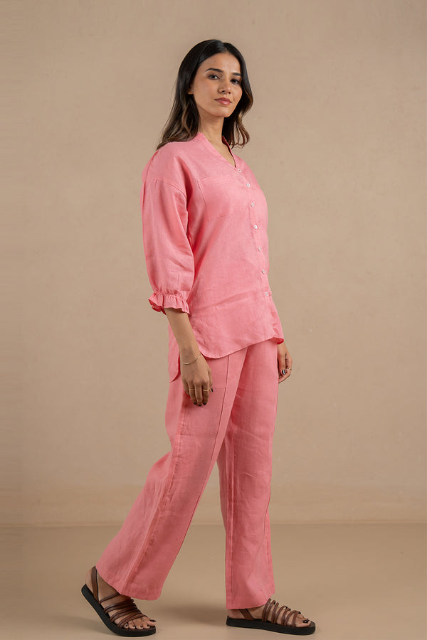Emma-Linen-Shirt-with-Patch-Pocket-Flamingo-Pink-